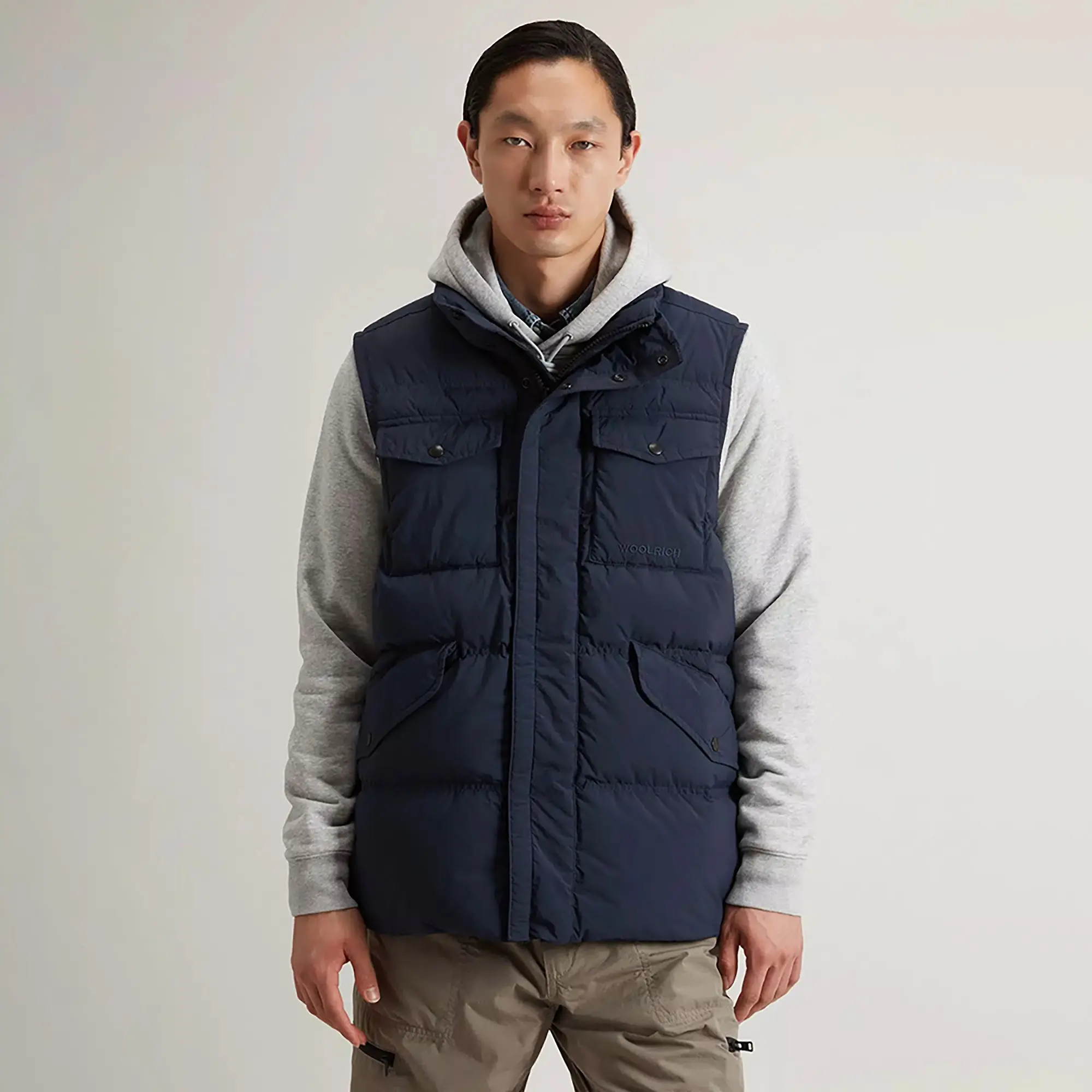 Product image 2 of 10 of Woolrich Men's Garment-Dyed Quilted Nylon Vest - Melton Blue