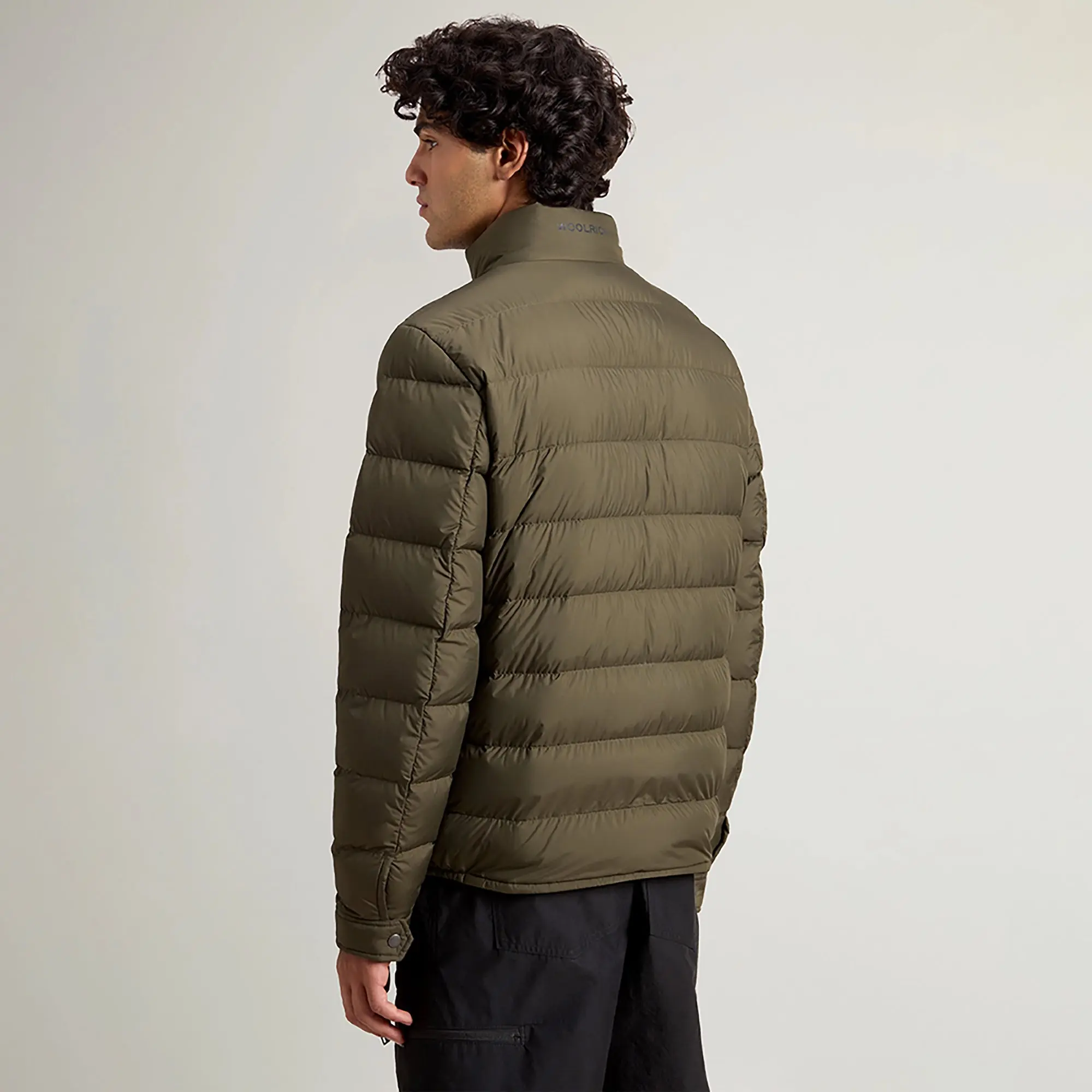 Product image 4 of 9 of Woolrich Men's Lightweight Microfibre Down Jacket - Dark Green