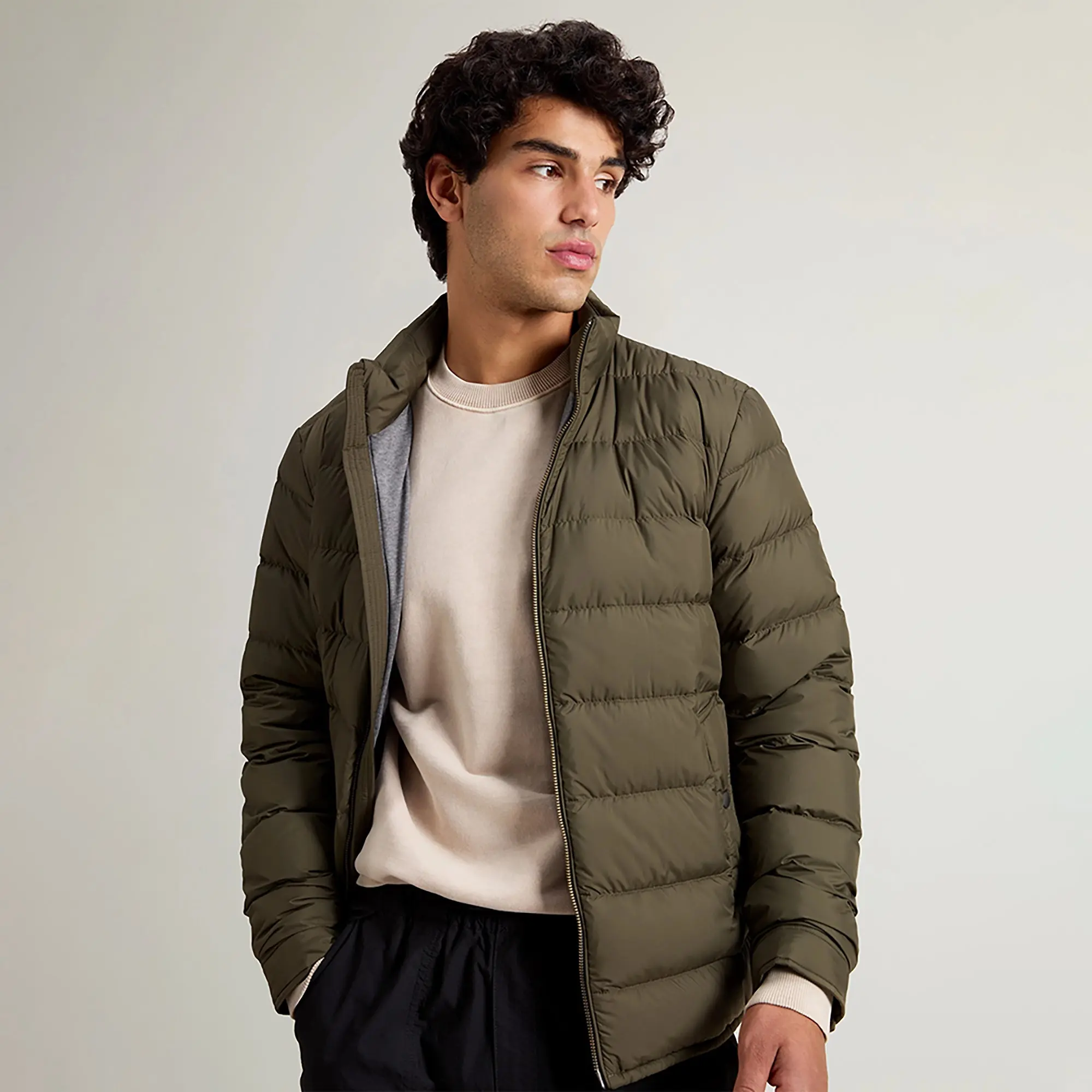 Product image 5 of 9 of Woolrich Men's Lightweight Microfibre Down Jacket - Dark Green
