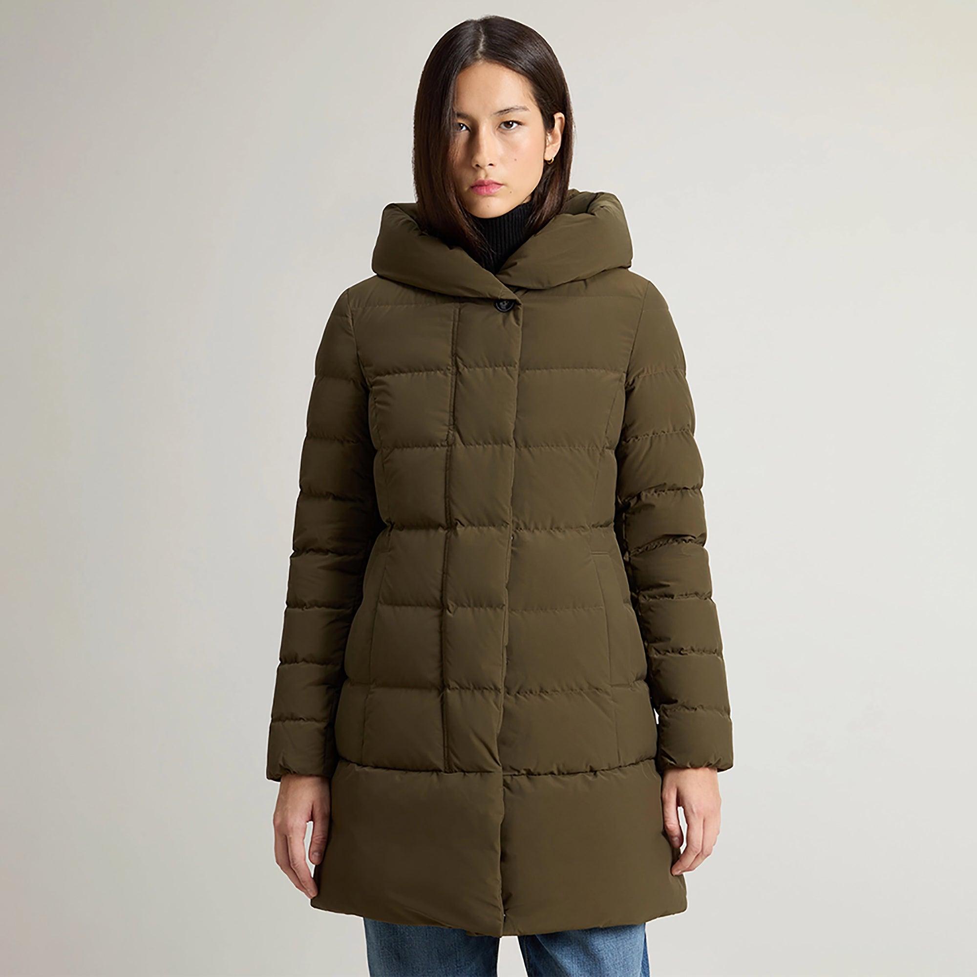 Woolrich Women's Puffy Prescott Parka - Dark Green | British Attire