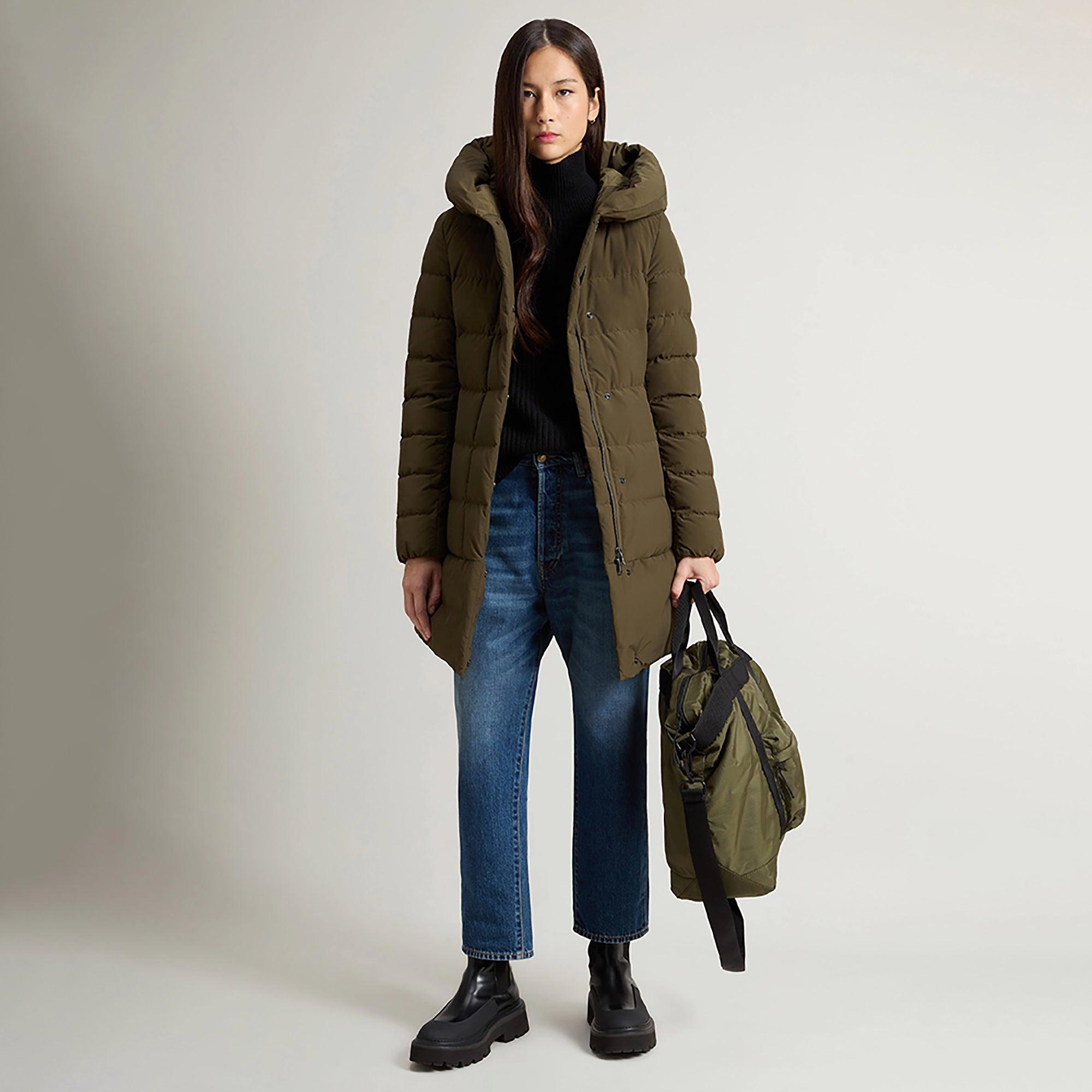 Woolrich Women's Puffy Prescott Parka - Dark Green | British Attire