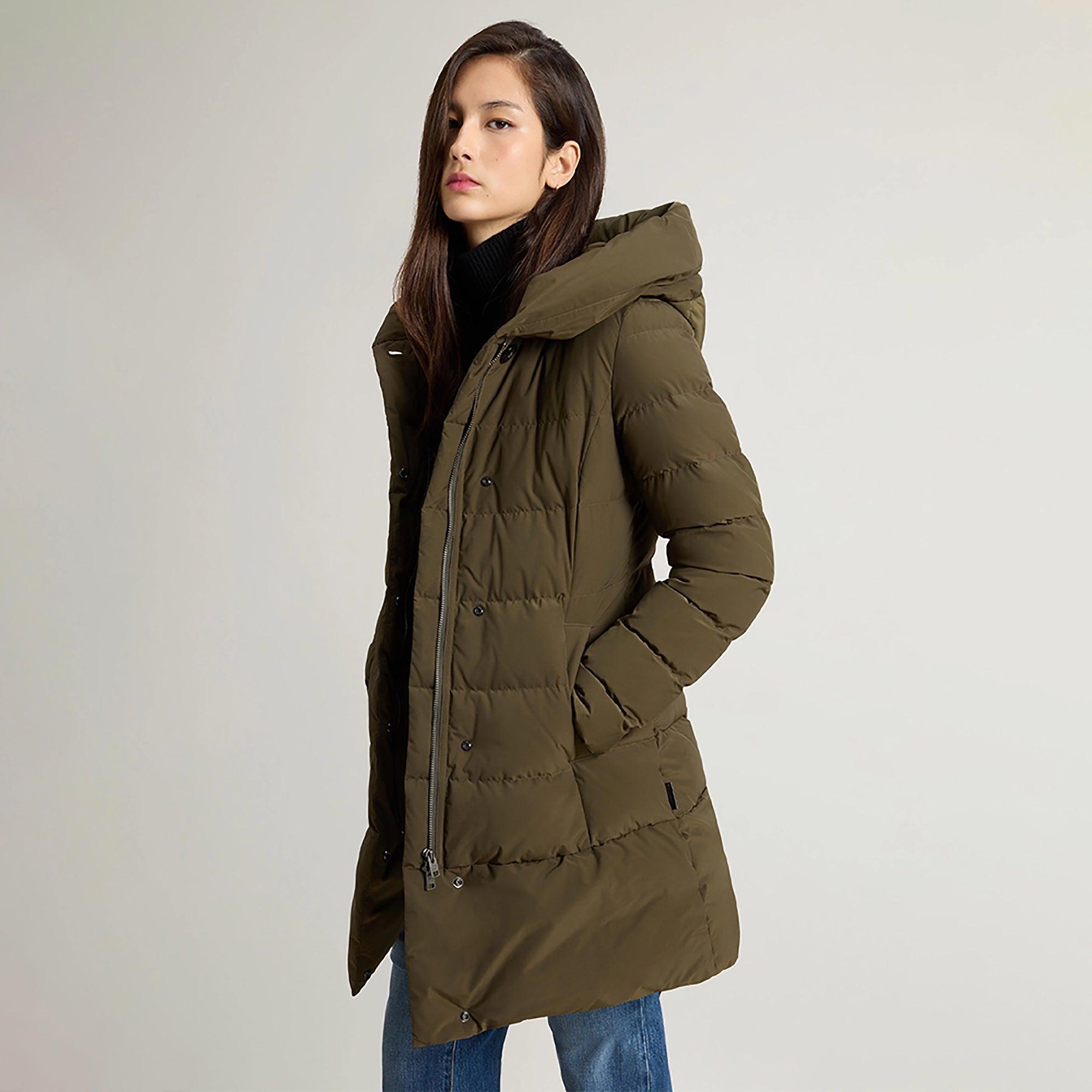 Woolrich Women's Puffy Prescott Parka - Dark Green | British Attire