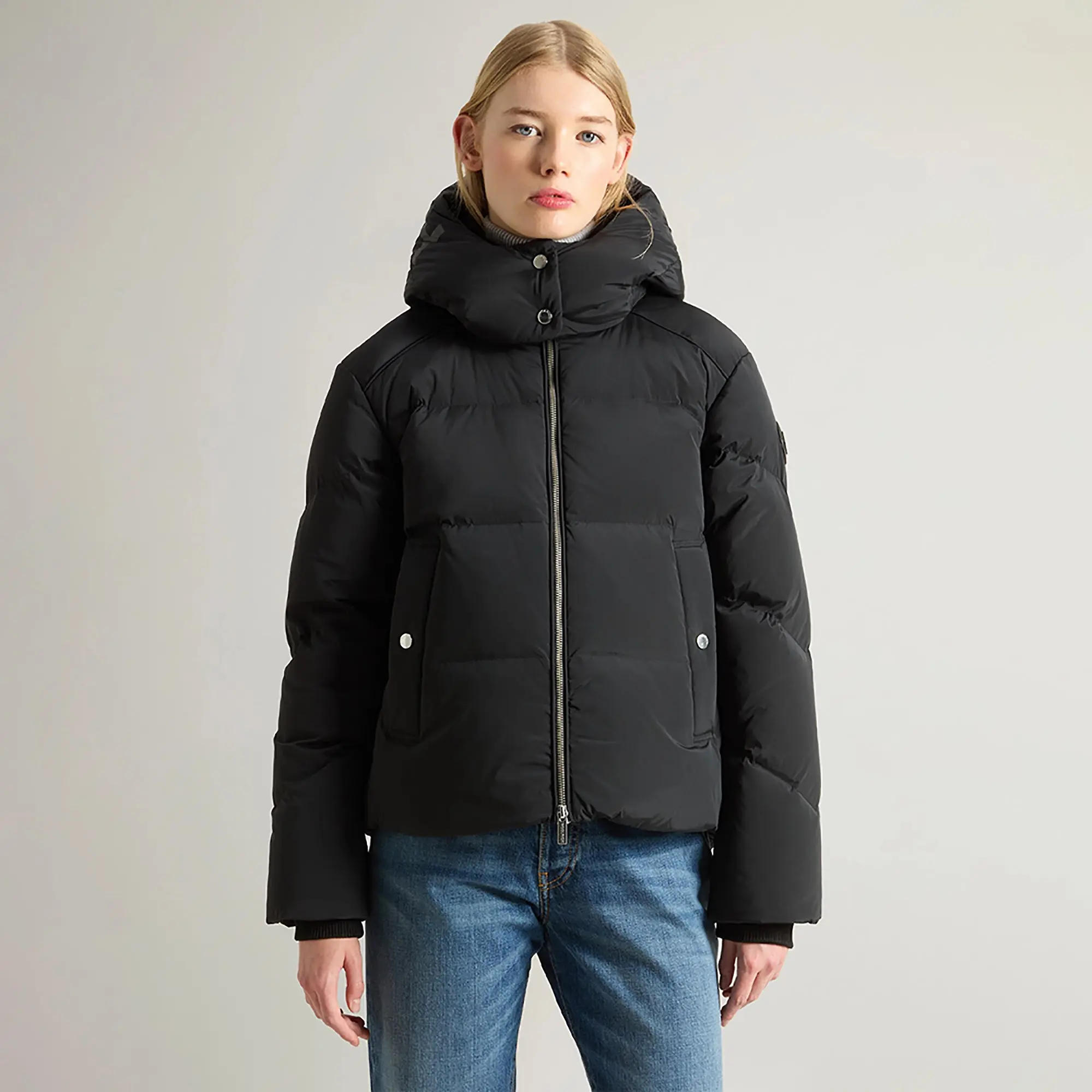 Product image 2 of 10 of Woolrich Women's Short Alsea Down Puffer Jacket - Black