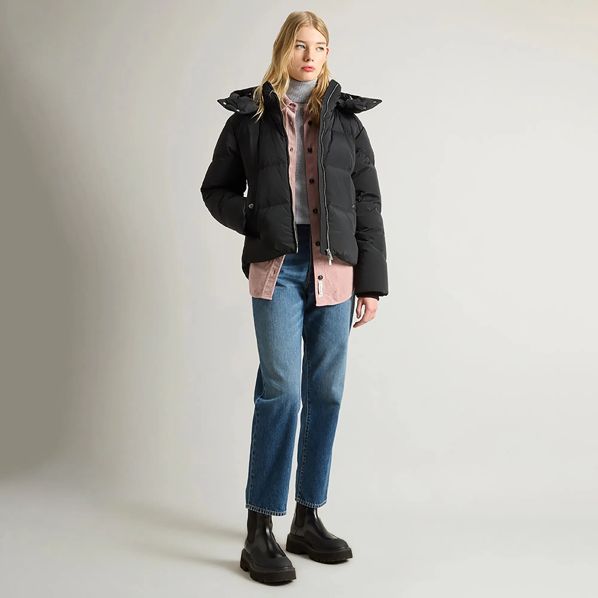 Product image 3 of 10 of Woolrich Women's Short Alsea Down Puffer Jacket - Black