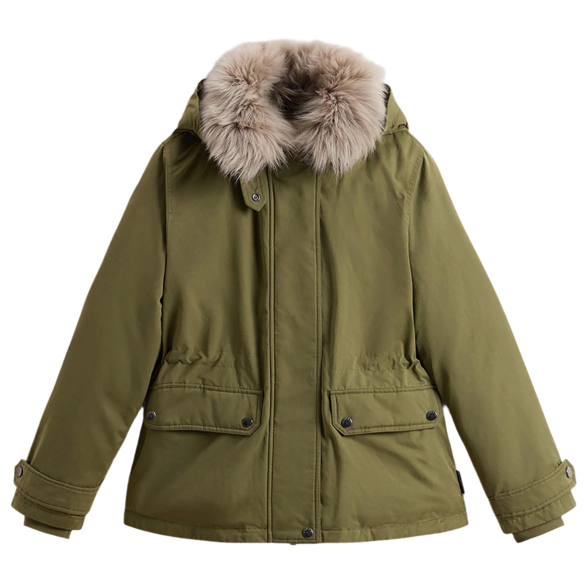 Woolrich Women's Short Arctic Parka - Greenstone | British Attire