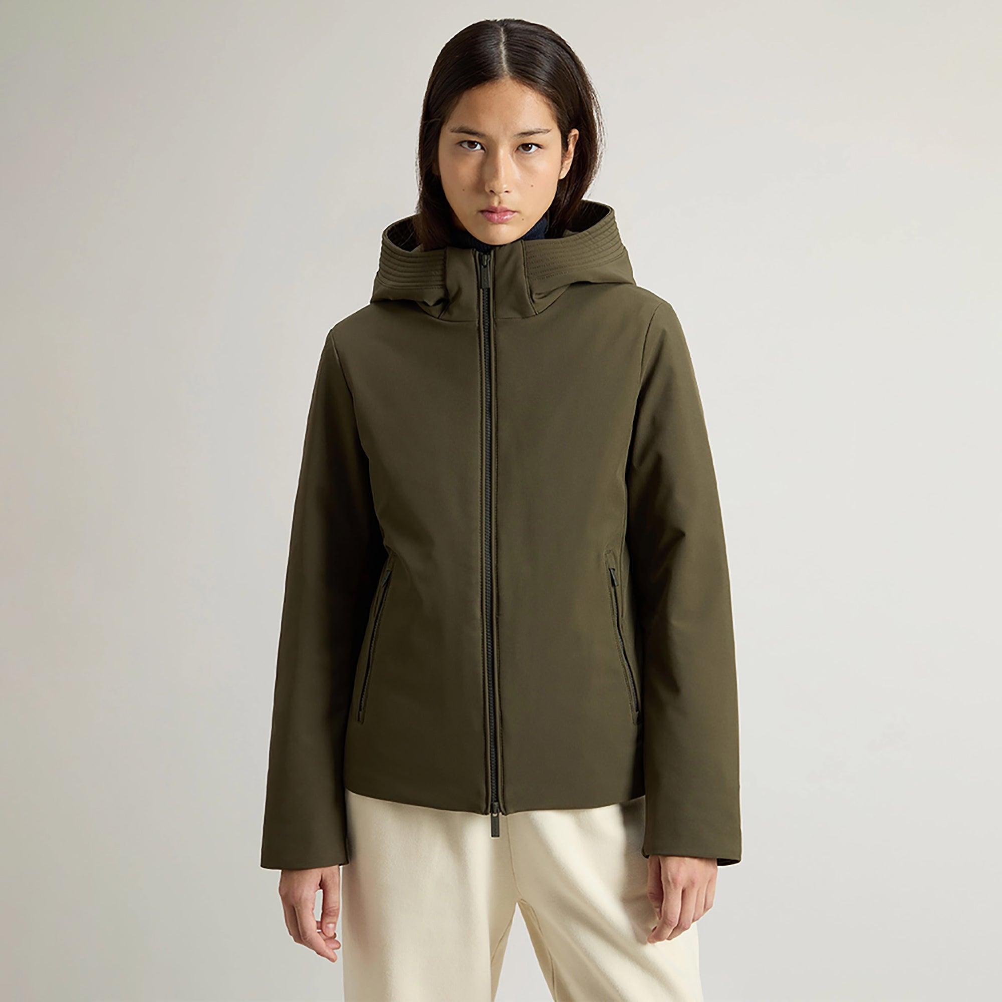 Woolrich Women's Short Firth Down Parka - Dark Green | British Attire