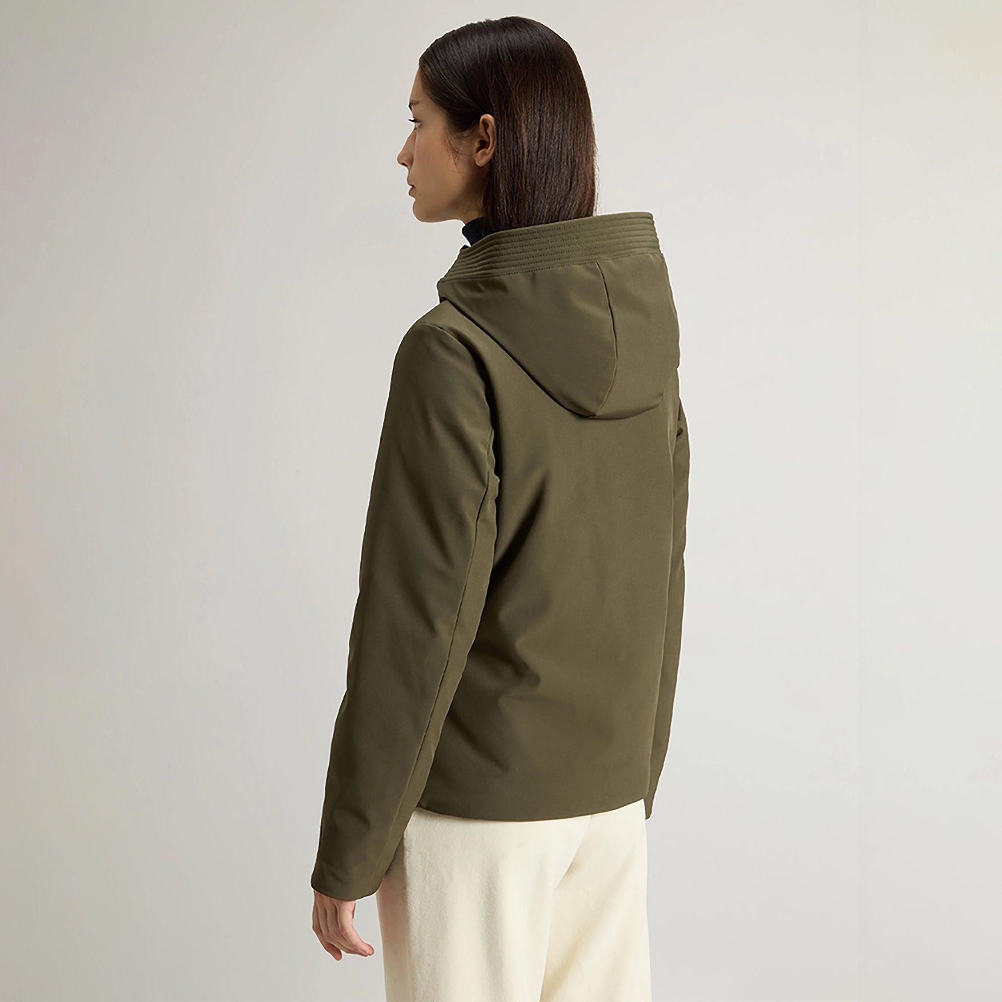 Woolrich Women's Short Firth Down Parka - Dark Green | British Attire