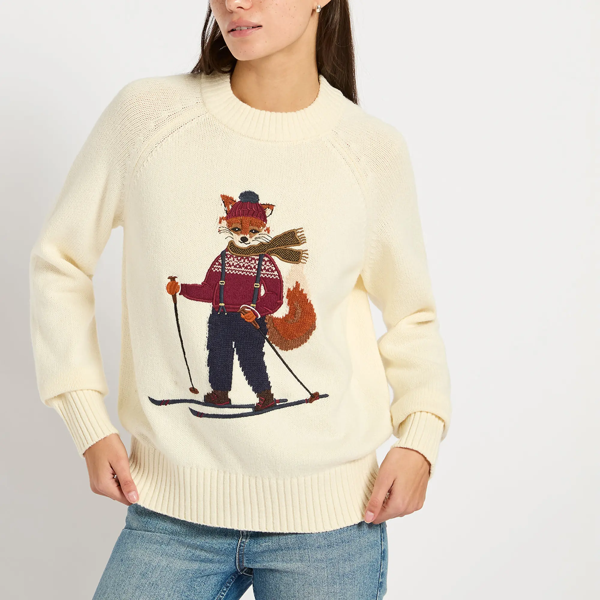 Product image 2 of 7 of Joules Women's Jonty Ski Intarsia Knit Jumper - Oatmeal