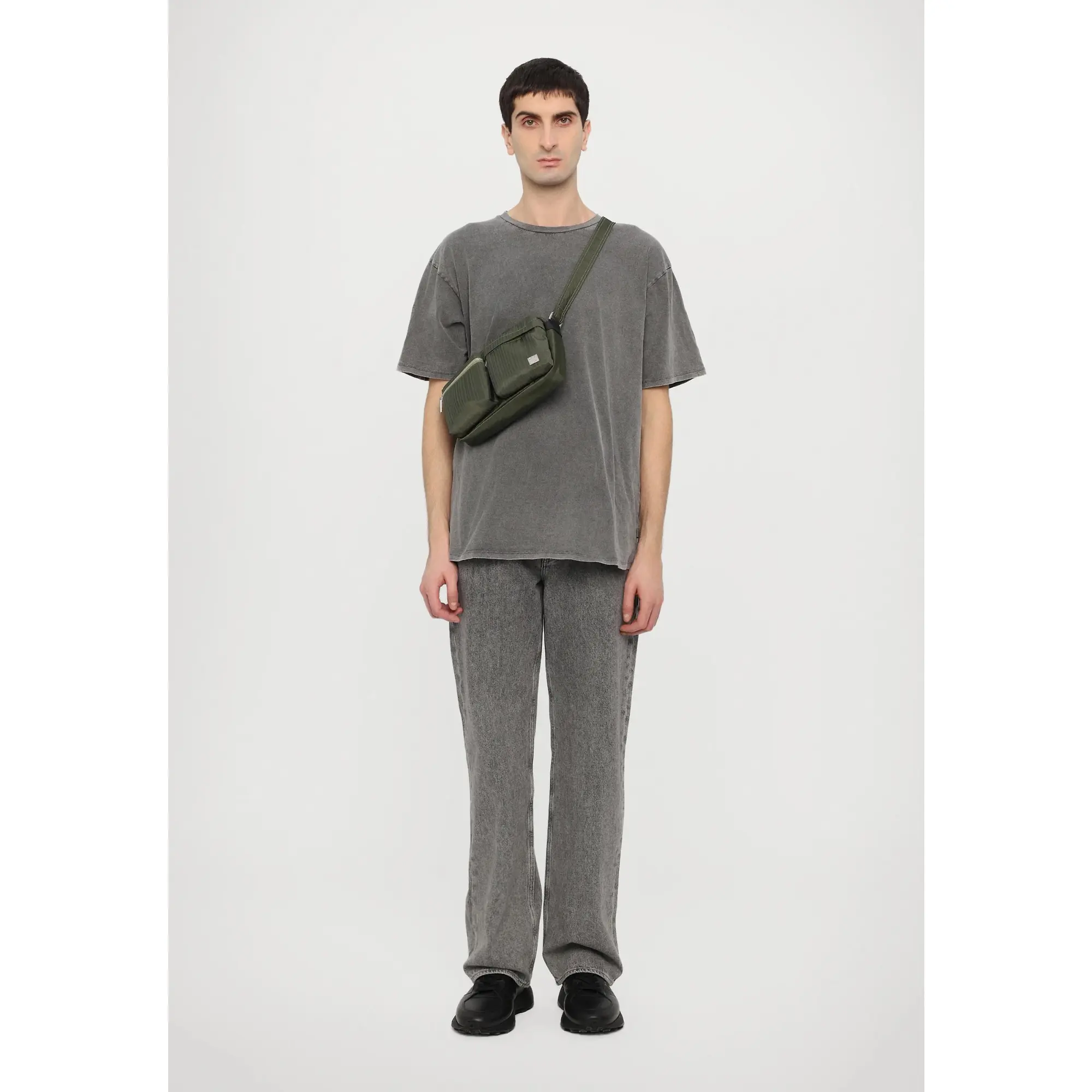 Product image 4 of 10 of Paul Smith Men's 'Laser Stripe' Recycled-Nylon Crossbody Bag - Green