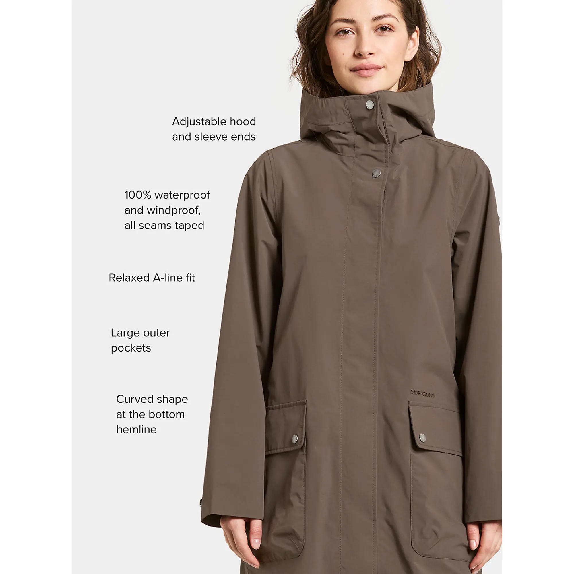 Product image 3 of 10 of Didriksons Women's Adria Waterproof Parka - Mocha Brown