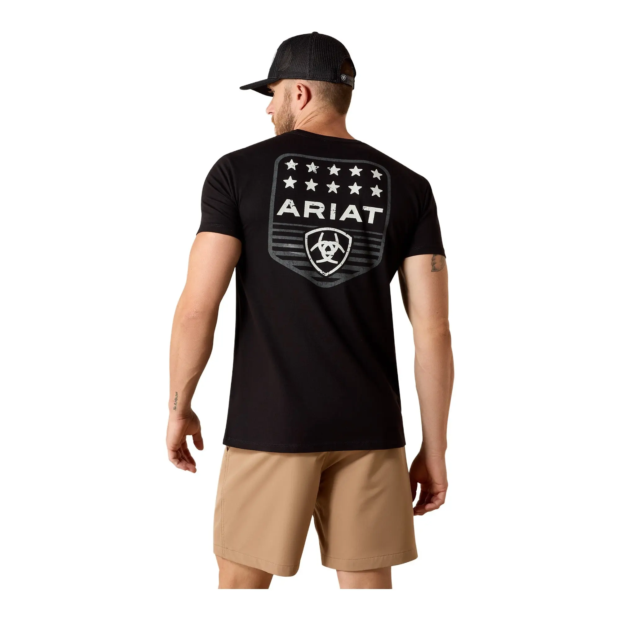 Product image 1 of 5 of Ariat Men's Ariat Stripe Patriotic Badge T-Shirt - Black