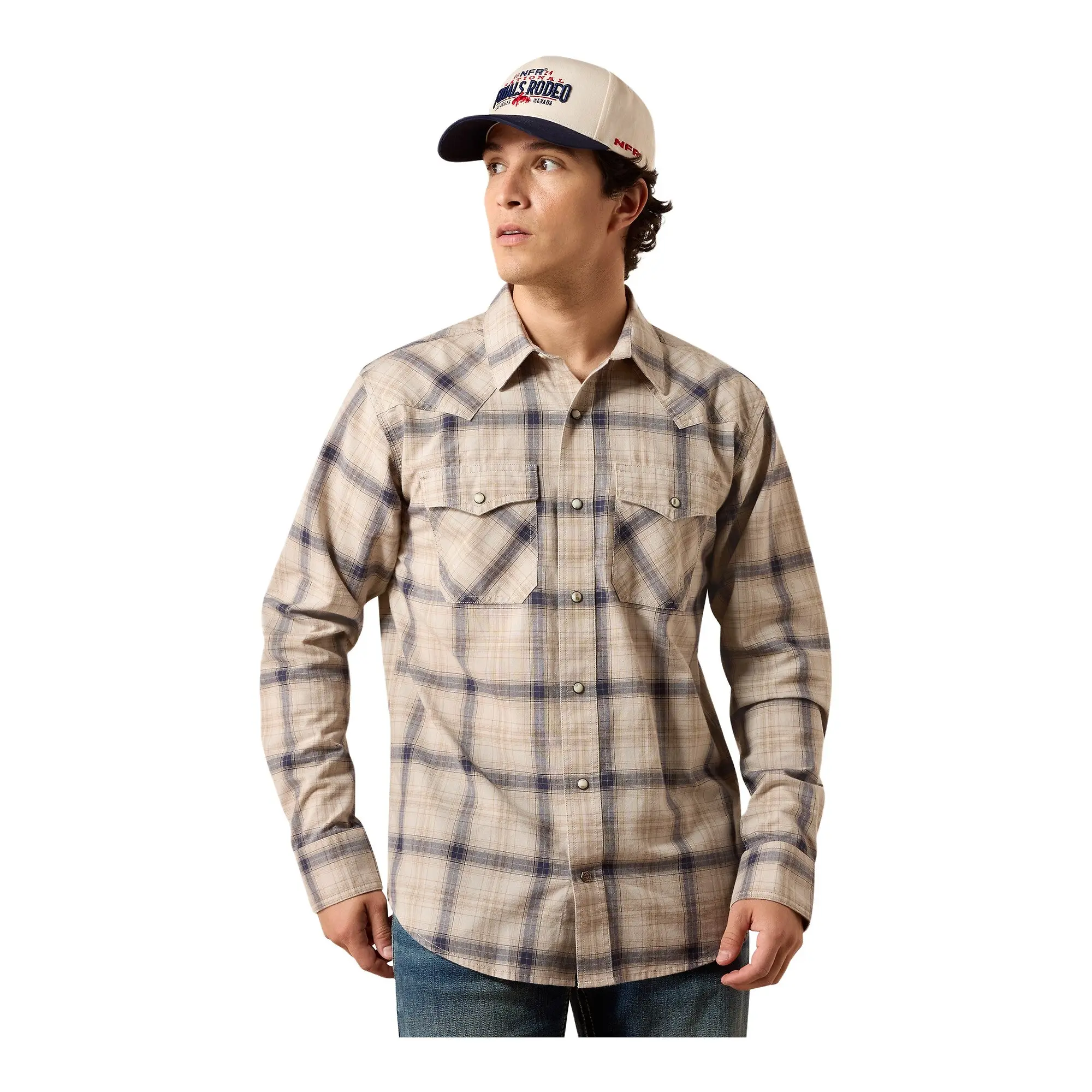 Product image 1 of 4 of Ariat Men's Retro Hudde Fitted Western Snap Shirt - Peyote Plaid