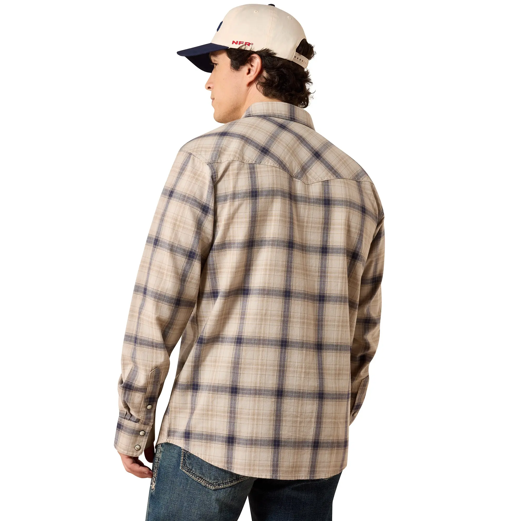 Product image 3 of 4 of Ariat Men's Retro Hudde Fitted Western Snap Shirt - Peyote Plaid