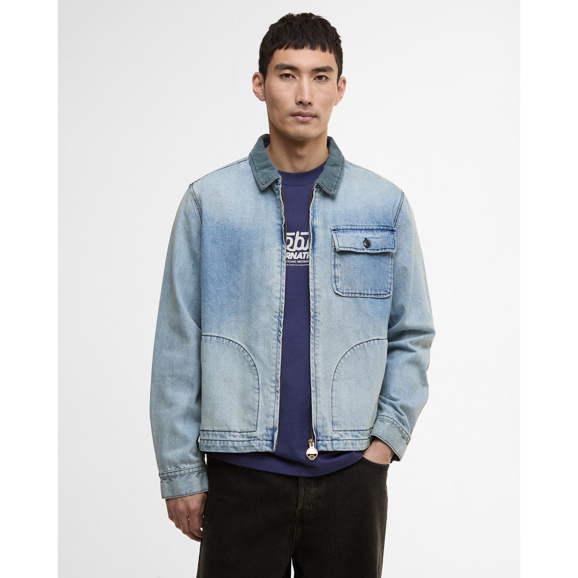 Barbour International Men's Meteor Washed Denim Overshirt