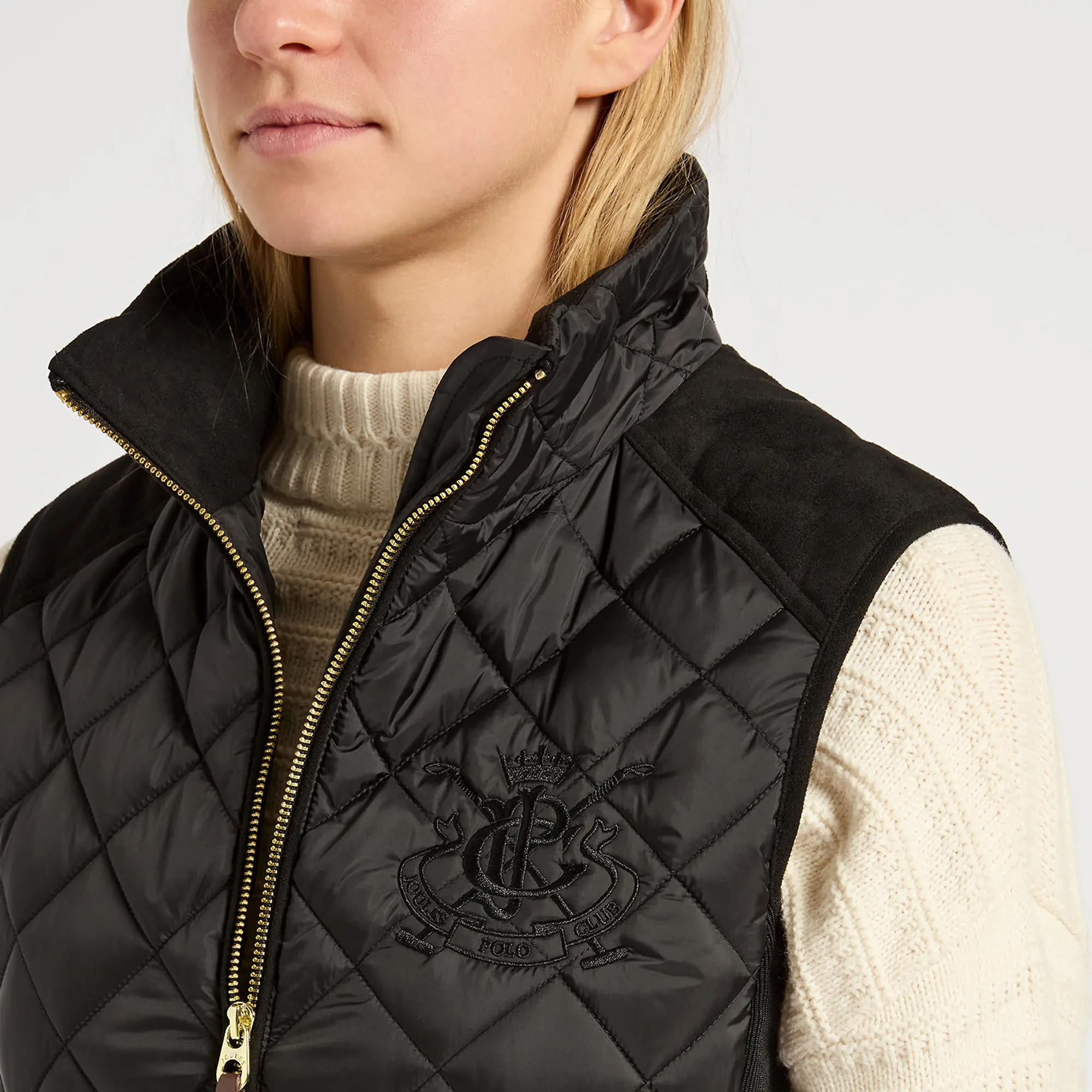 Product image 3 of 6 of Joules Women's Braemar Luxe Showerproof Diamond Quilted Gilet - Black
