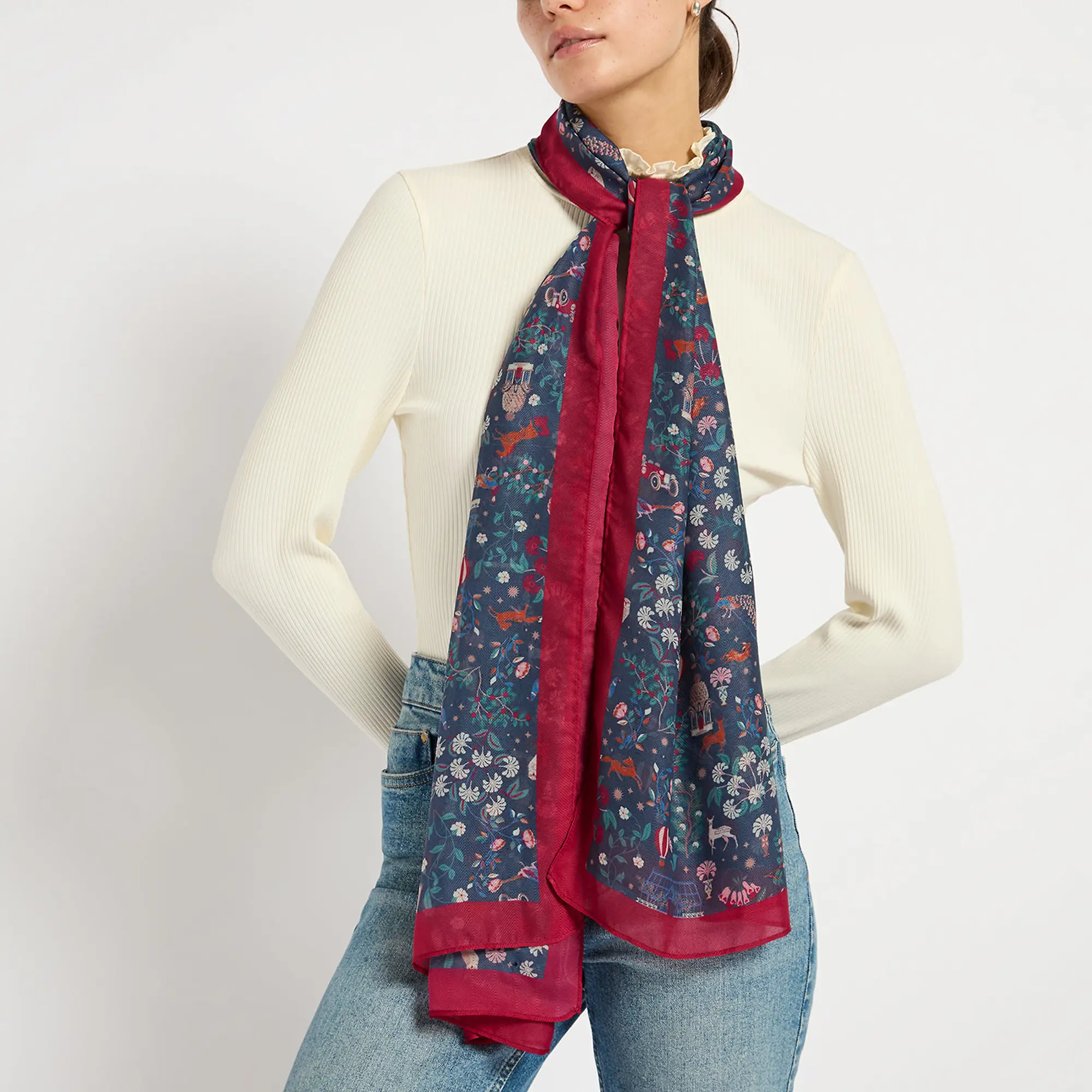 Product image 3 of 4 of Joules Women's Abberton Lightweight Scarf - Navy