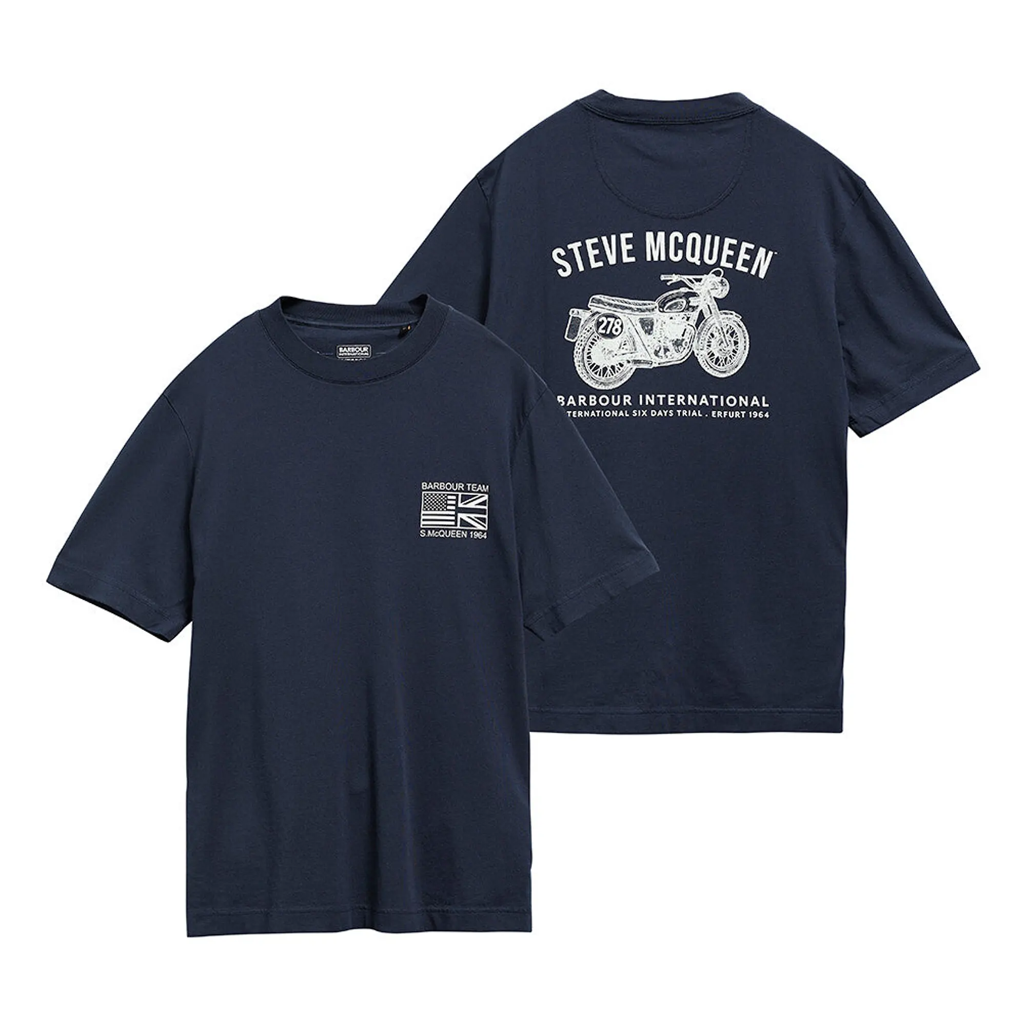 Product image 1 of 7 of Barbour International Men's Steve McQueen Grange Tee - Navy