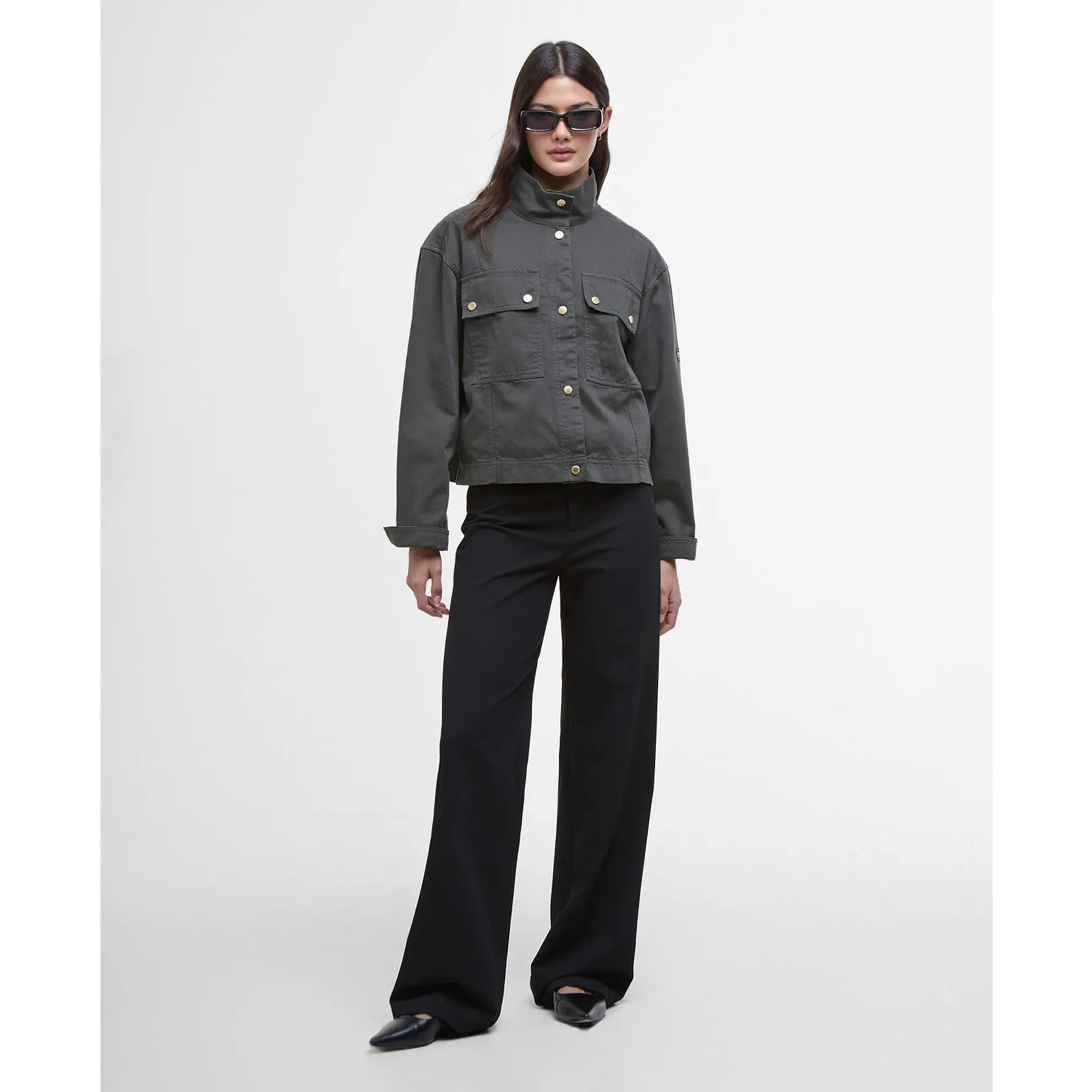 Product image 3 of 6 of Barbour International Women's Sierra Denim Jacket - Envy Green