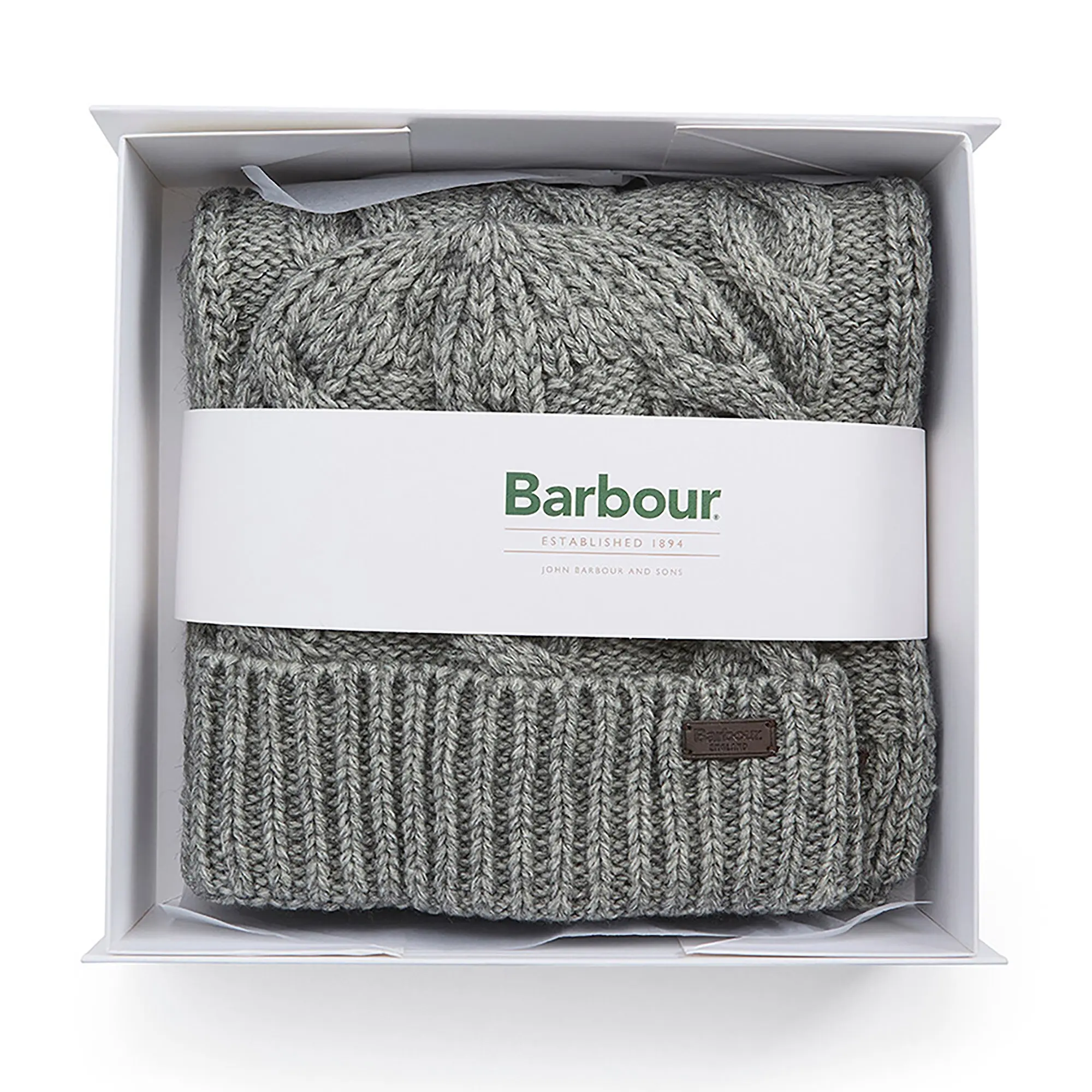 Product image 1 of 9 of Barbour Men's Jesmond Beanie and Scarf Gift Set - Mid Grey