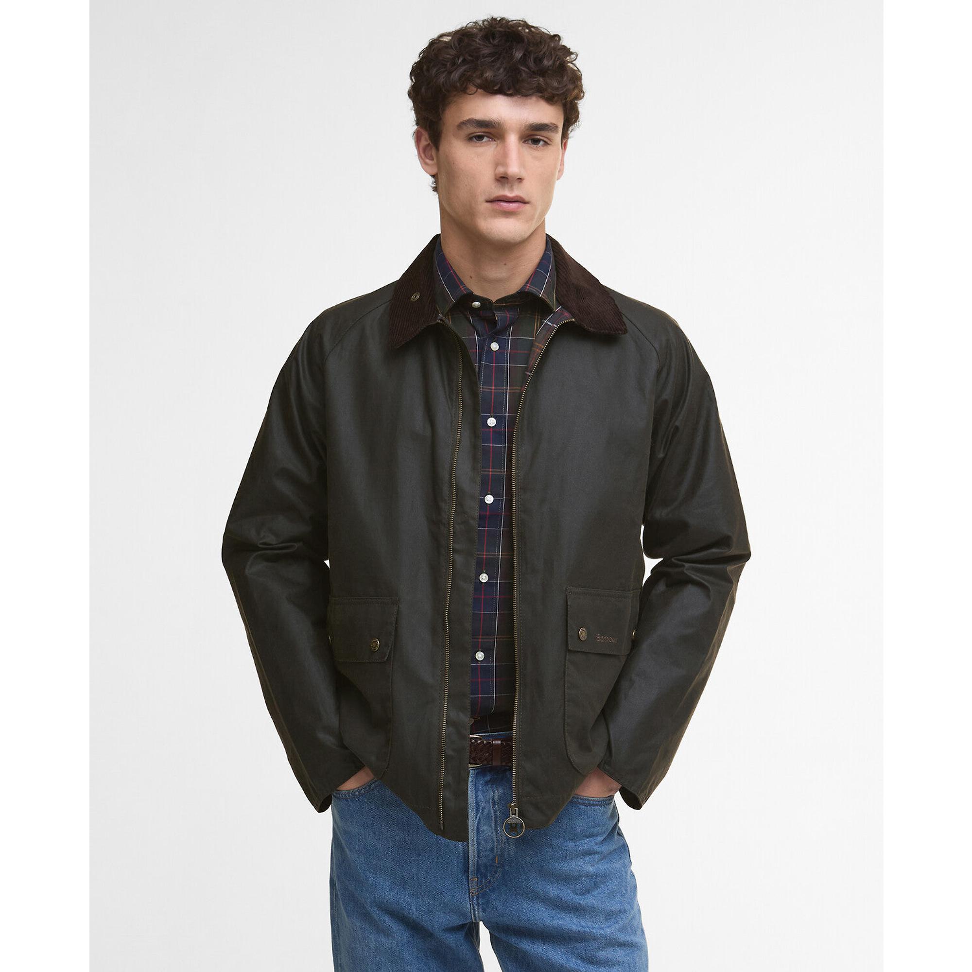 Barbour Men's Short Bedale Wax Jacket - Olive | British Attire