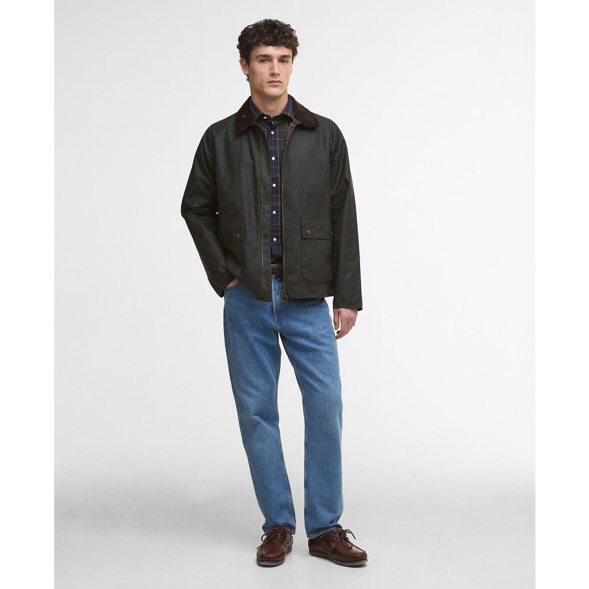 Barbour Men's Short Bedale Wax Jacket - Olive | British Attire
