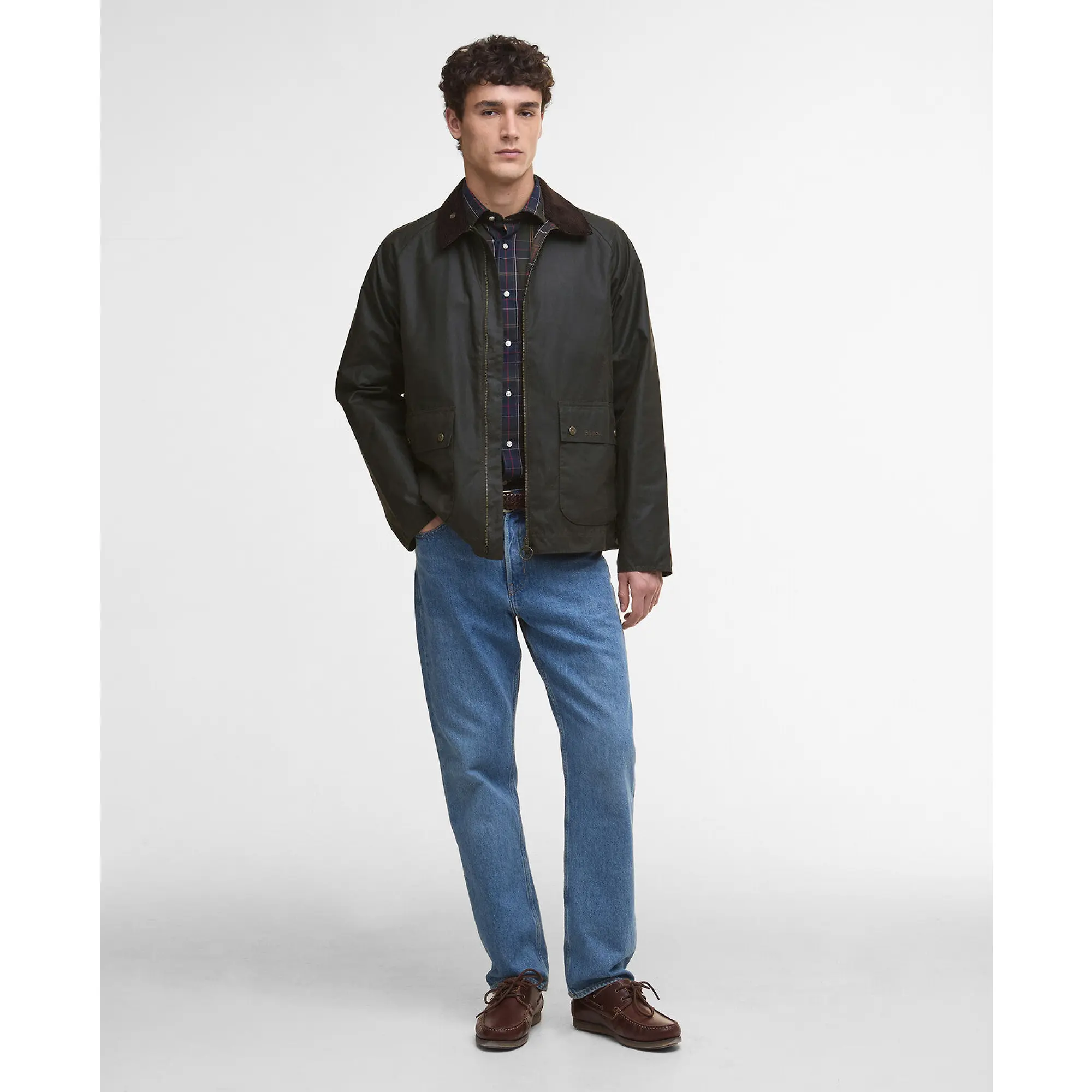 Product image 3 of 8 of Barbour Men's Short Bedale Wax Jacket - Olive