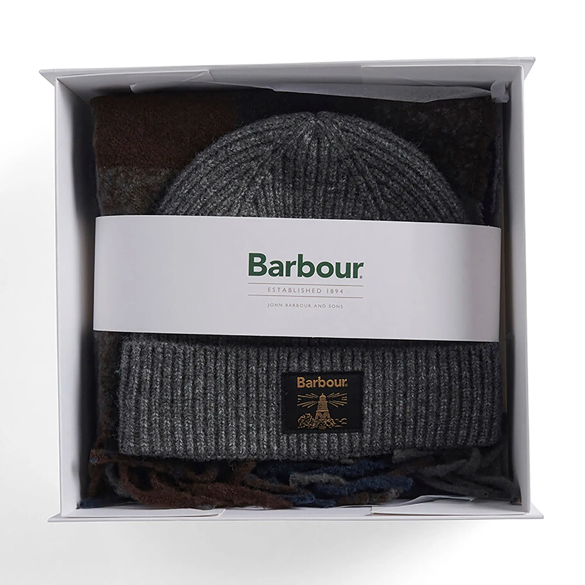 Product image 1 of 8 of Barbour Men's Westerdale Beanie and Scarf Gift Set - Midnight Oak