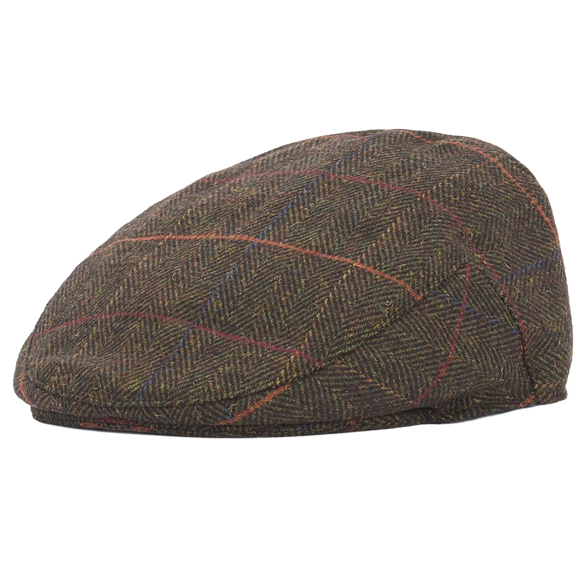 Product image 1 of 3 of Barbour Men's Wilkin Flat Cap - Olive Herringbone
