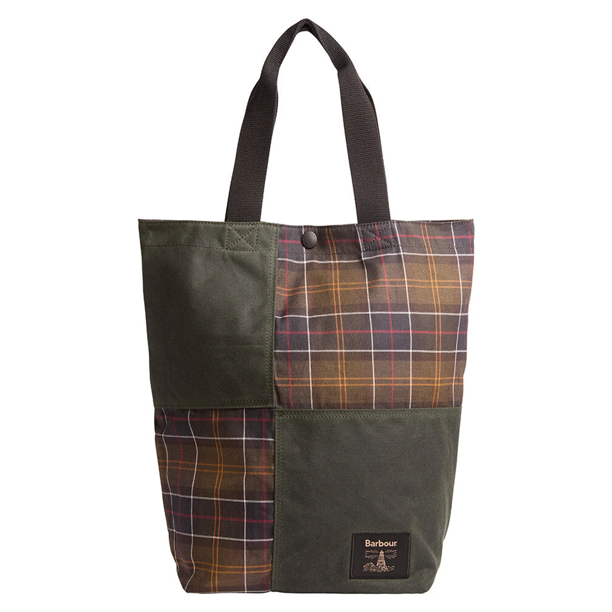Product image 1 of 4 of Barbour Field Patchwork Tartan Tote Bag - Sage / Classic