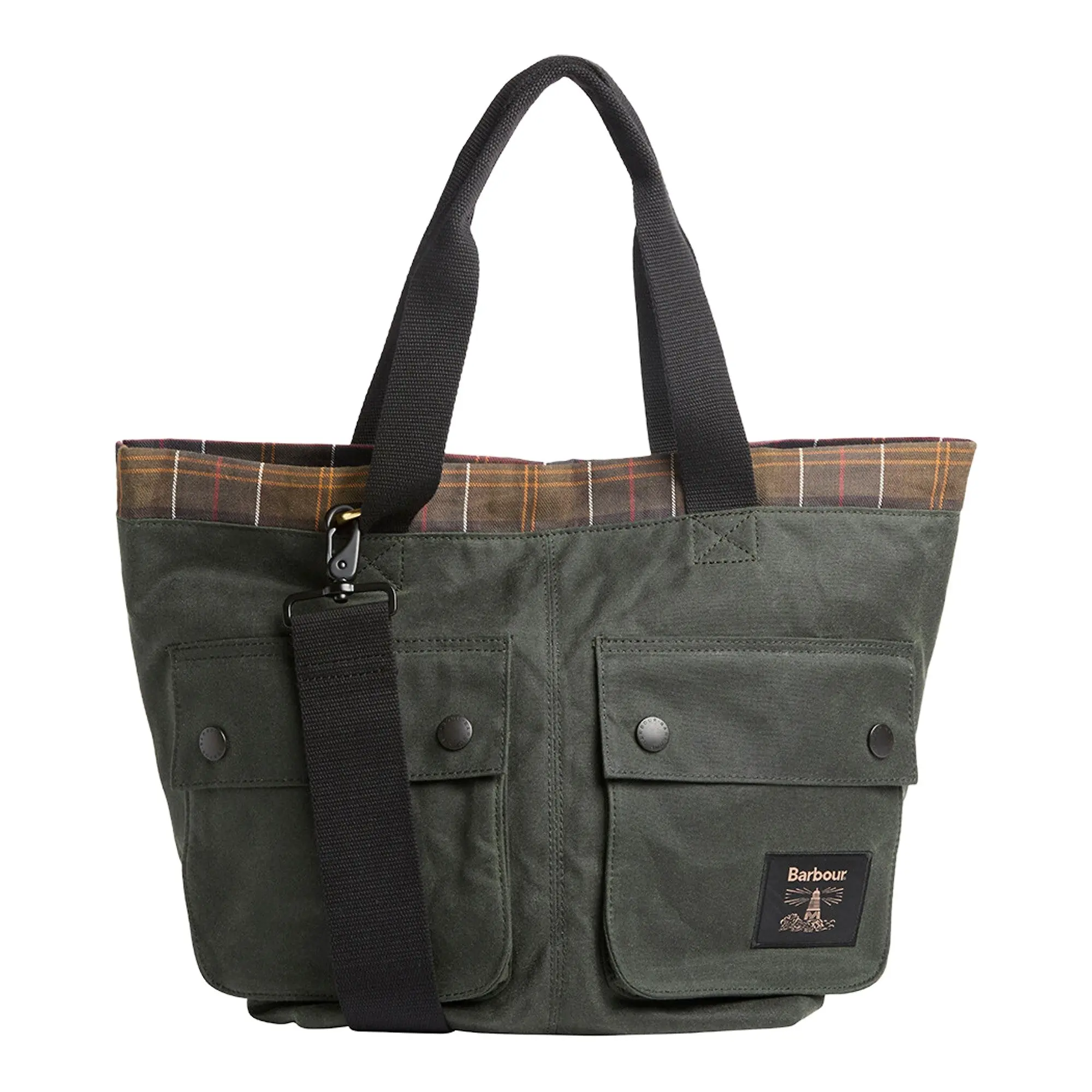 Product image 1 of 4 of Barbour Field Waxed Carry All Tote Bag - Sage / Classic
