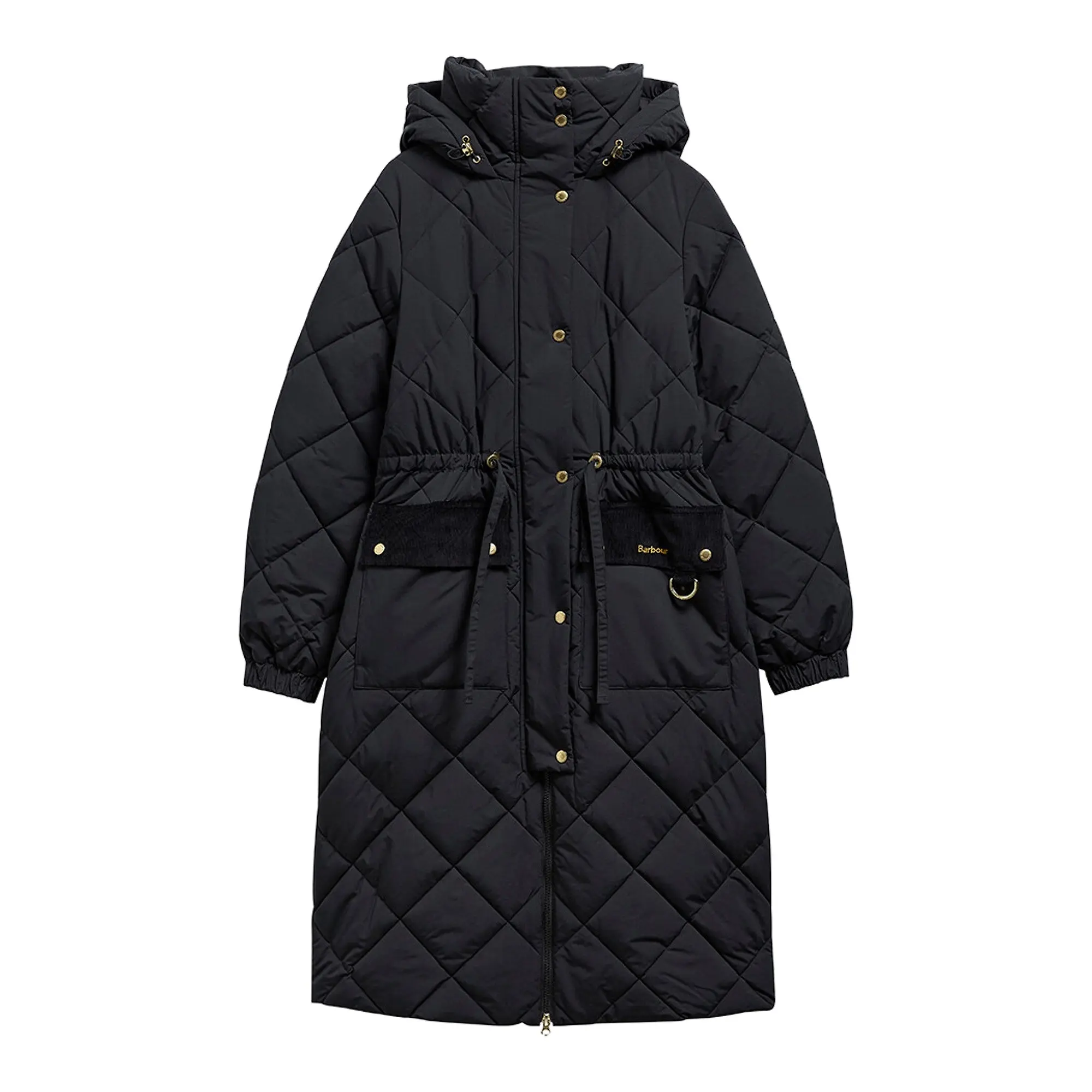 Product image 1 of 6 of Barbour Women's Alverstone Longline Puffer Jacket - Black / Ancient