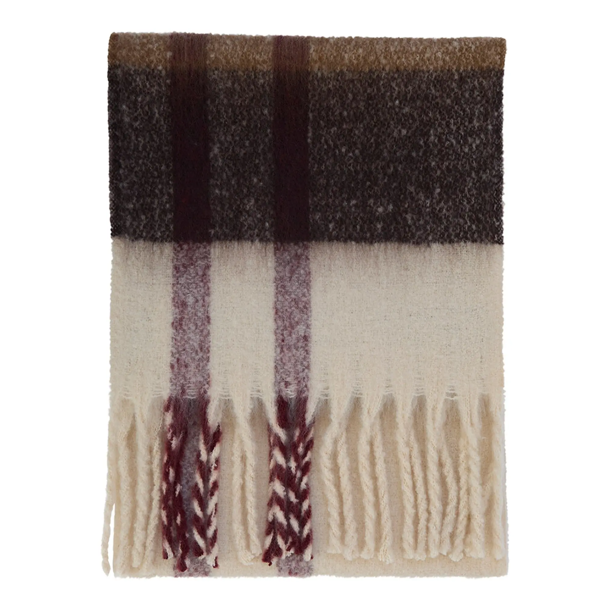 Product image 1 of 5 of Barbour Women's Isla Tartan Boucle Scarf - Ecru Muted Tartan