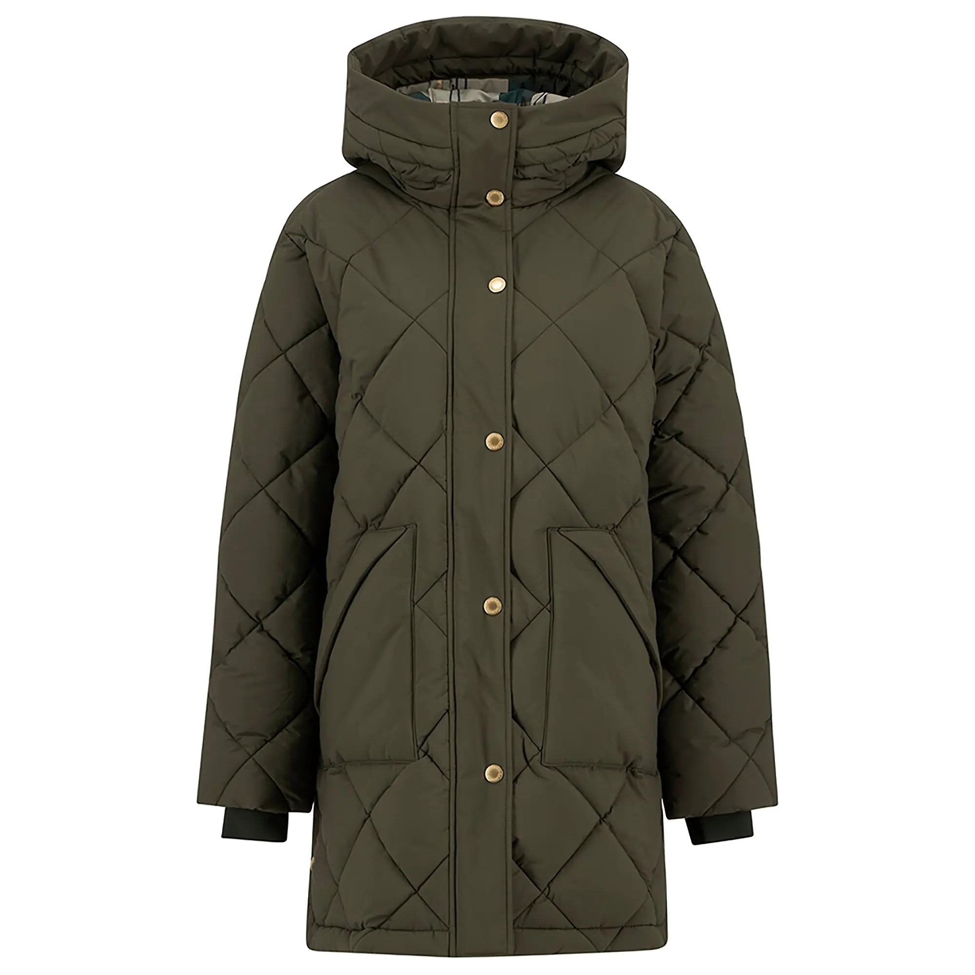 Product image 1 of 7 of Barbour Women's Kailyn Puffer Jacket - Olive/Ancient Tartan