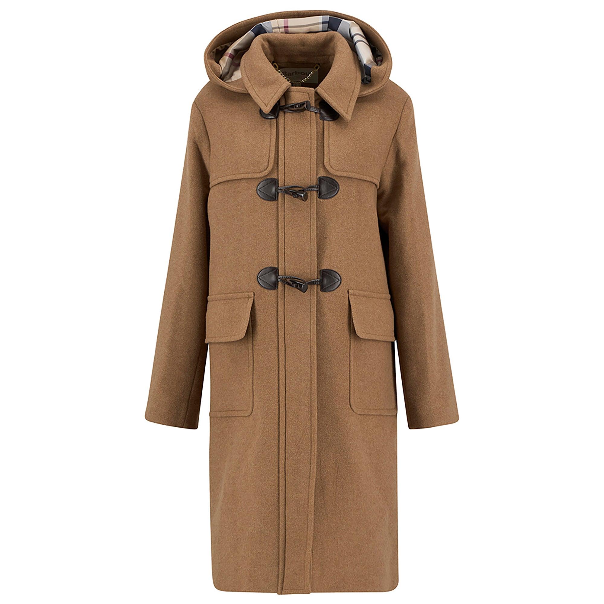 Barbour Women's Melody Wool Duffle Coat - Camel/Hessian Tartan