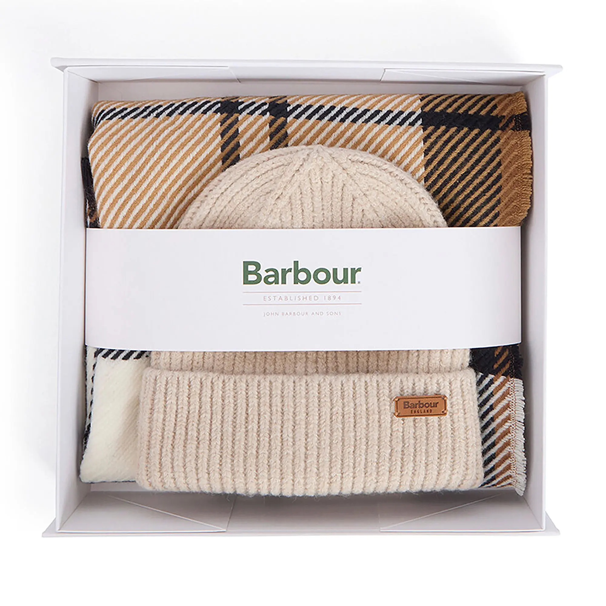Product image 1 of 10 of Barbour Women's Pendle Beanie & Blair Scarf Gift Set - Hessian Navy