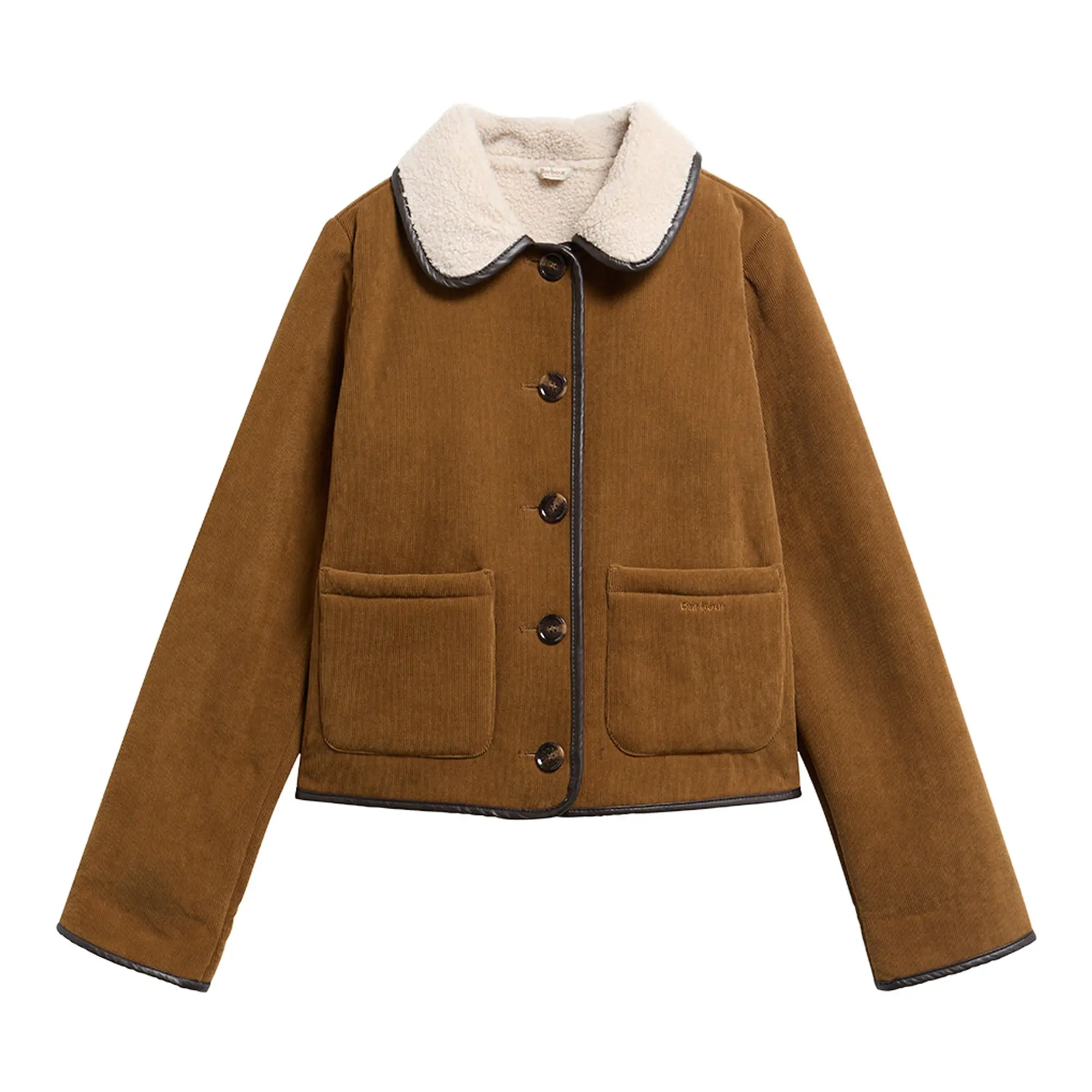 Product image 1 of 6 of Barbour Women's Penny Fleece Cord Jacket - Tan / Ecru