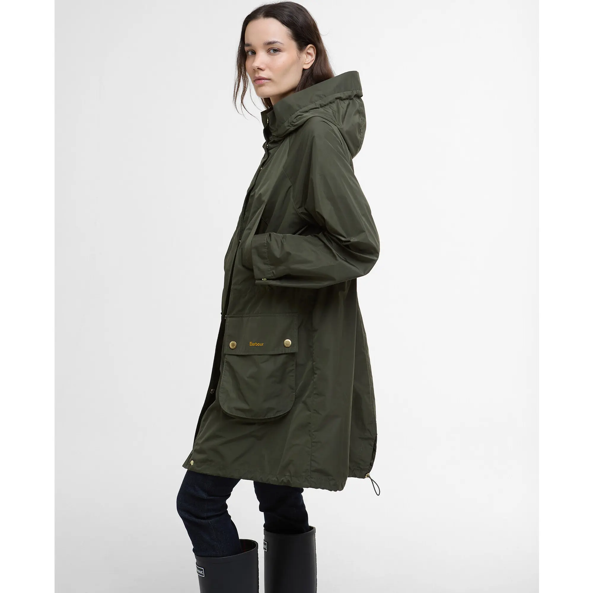 Product image 6 of 9 of Barbour Women's Una Showerproof Parka - Olive/Ancient Tartan