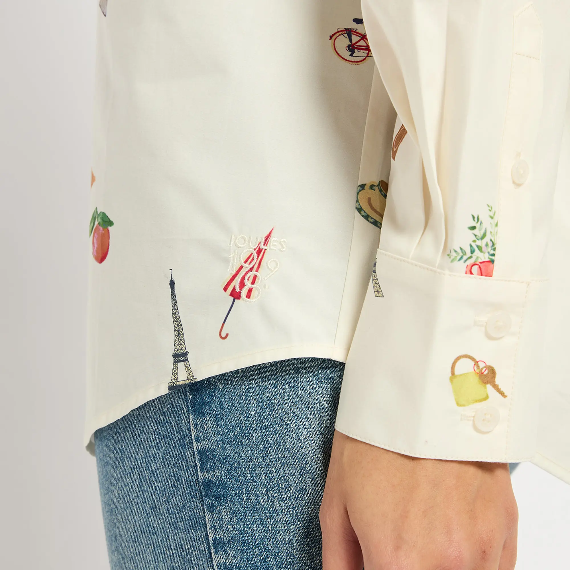 Product image 4 of 5 of Joules Women's Amilla Paris Print Shirt - White