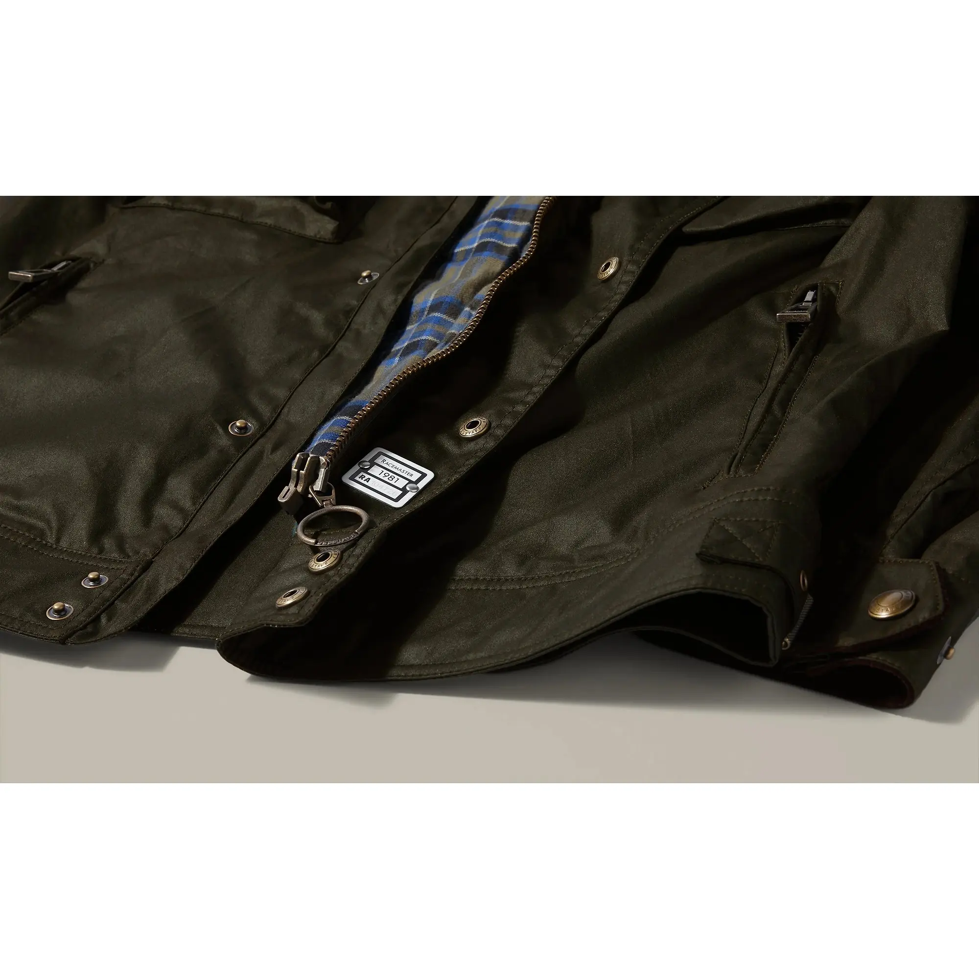 Product image 3 of 4 of Belstaff Men's Waxed Cotton Racemaster Icon Jacket - Faded Olive