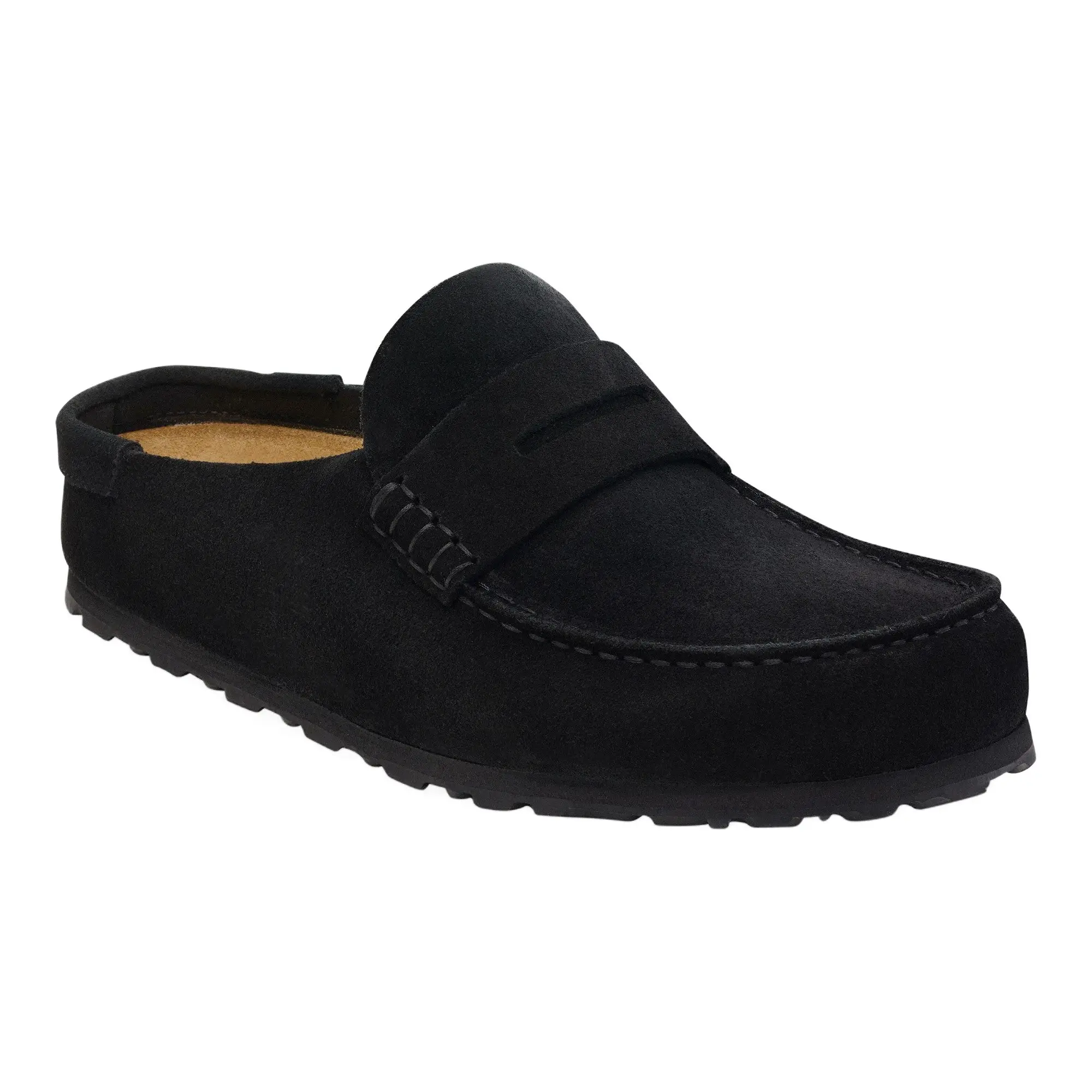 Product image 1 of 8 of Birkenstock Naples Wrapped Suede Leather Regular Clogs - Black