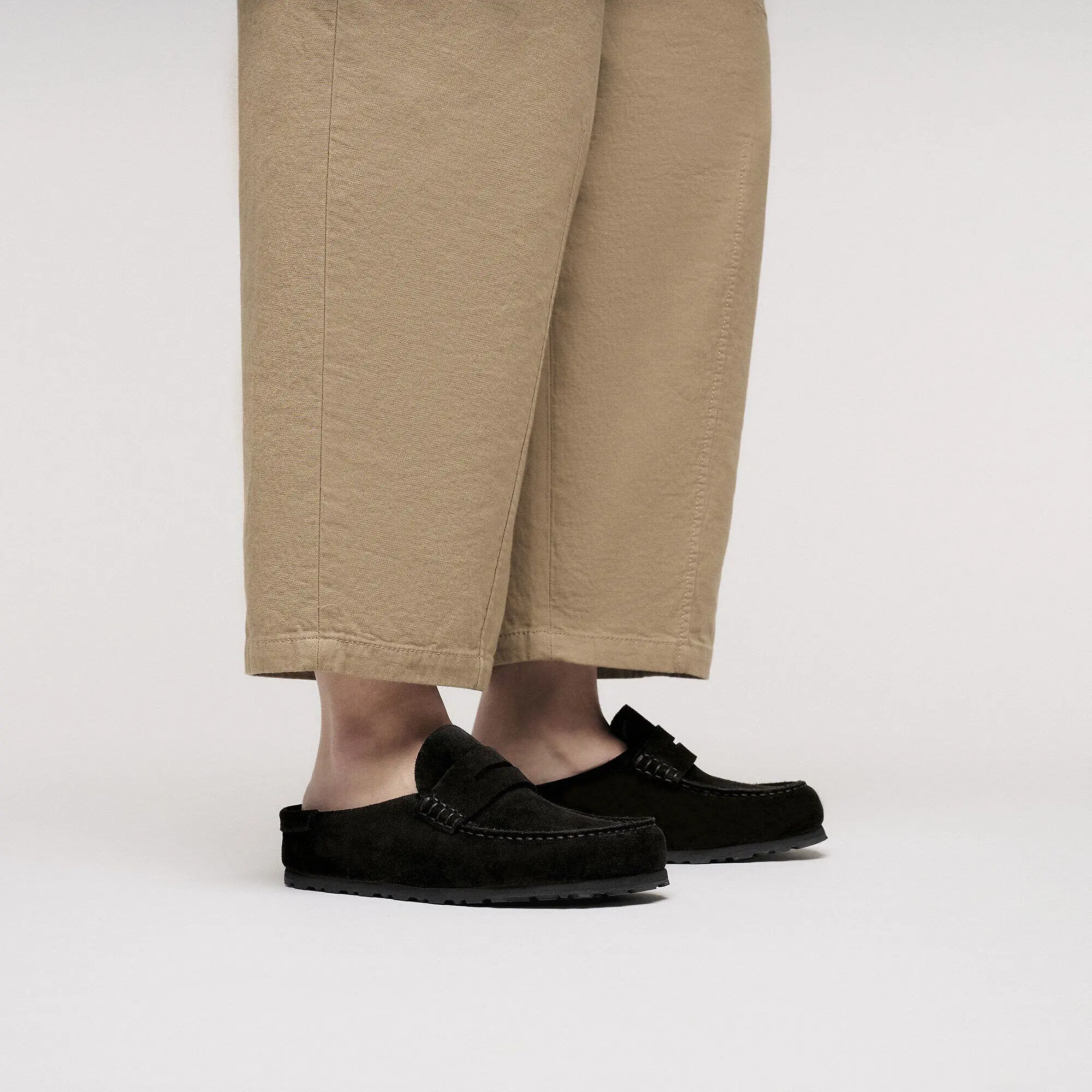 Product image 2 of 8 of Birkenstock Naples Wrapped Suede Leather Regular Clogs - Black