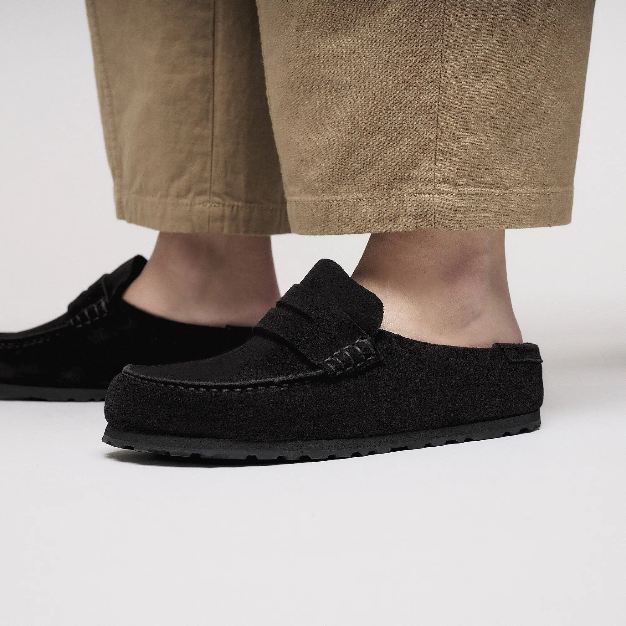 Product image 3 of 8 of Birkenstock Naples Wrapped Suede Leather Regular Clogs - Black