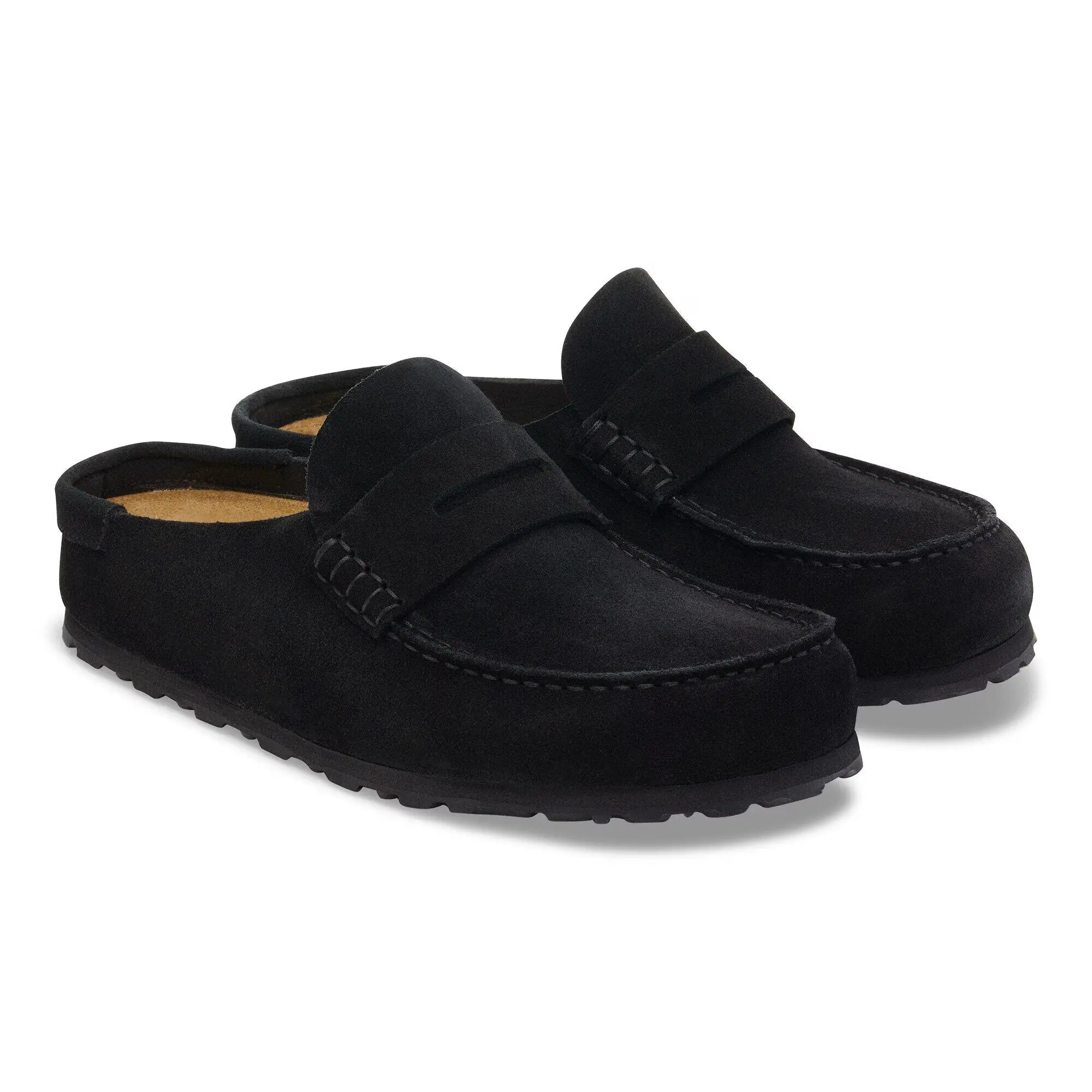 Product image 6 of 8 of Birkenstock Naples Wrapped Suede Leather Regular Clogs - Black