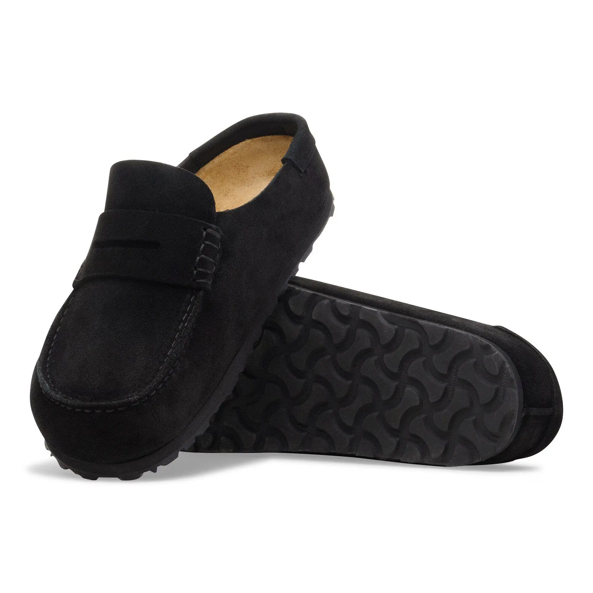 Product image 8 of 8 of Birkenstock Naples Wrapped Suede Leather Regular Clogs - Black