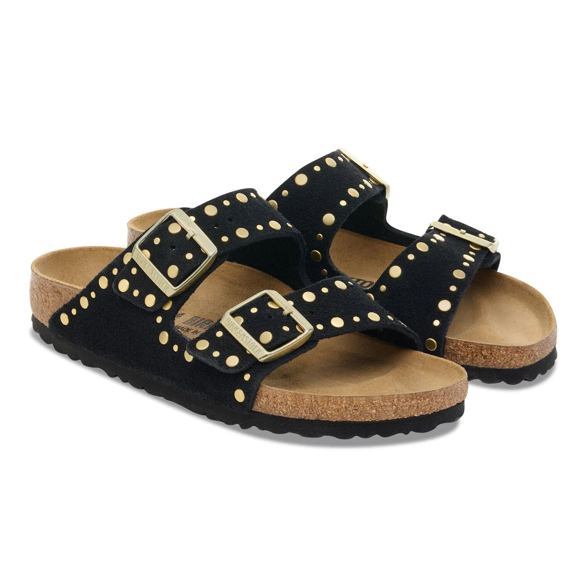 Product image 6 of 8 of Birkenstock Women's Arizona Rivet Suede Leather Narrow Sandals - Black
