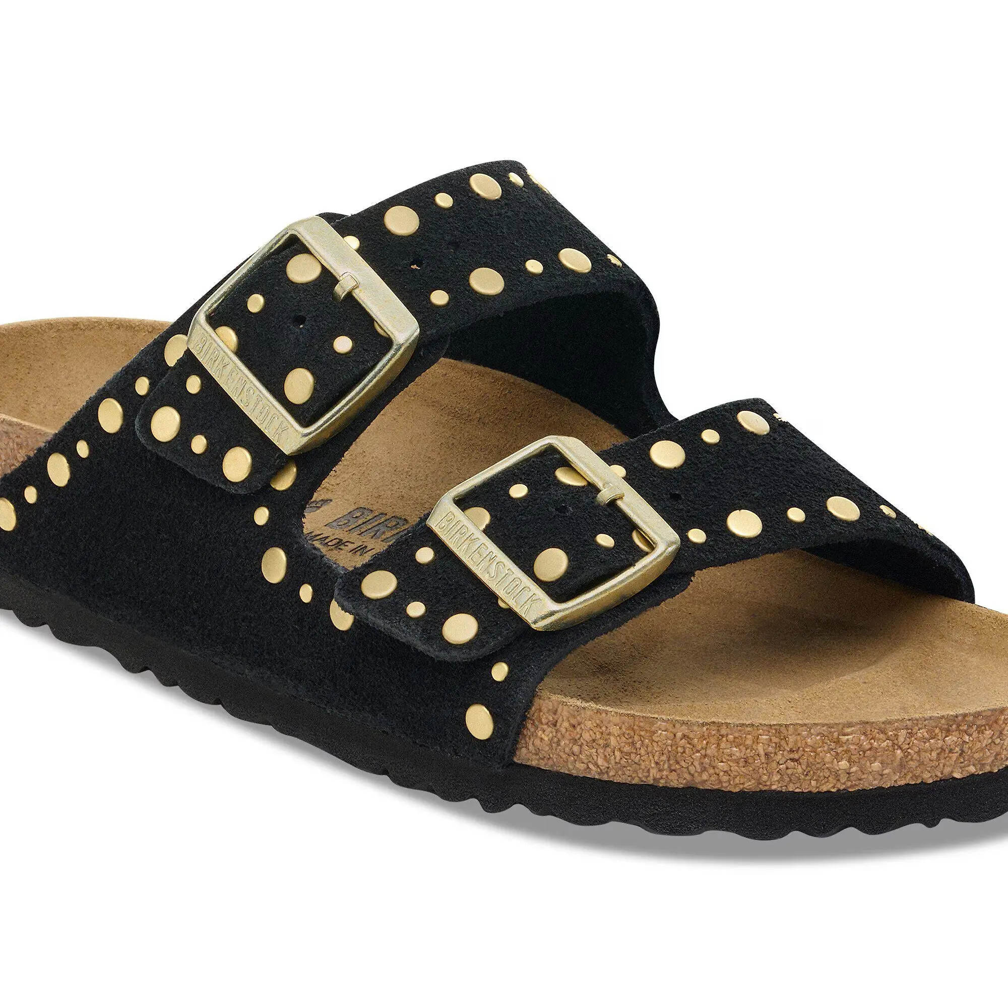 Product image 7 of 8 of Birkenstock Women's Arizona Rivet Suede Leather Narrow Sandals - Black
