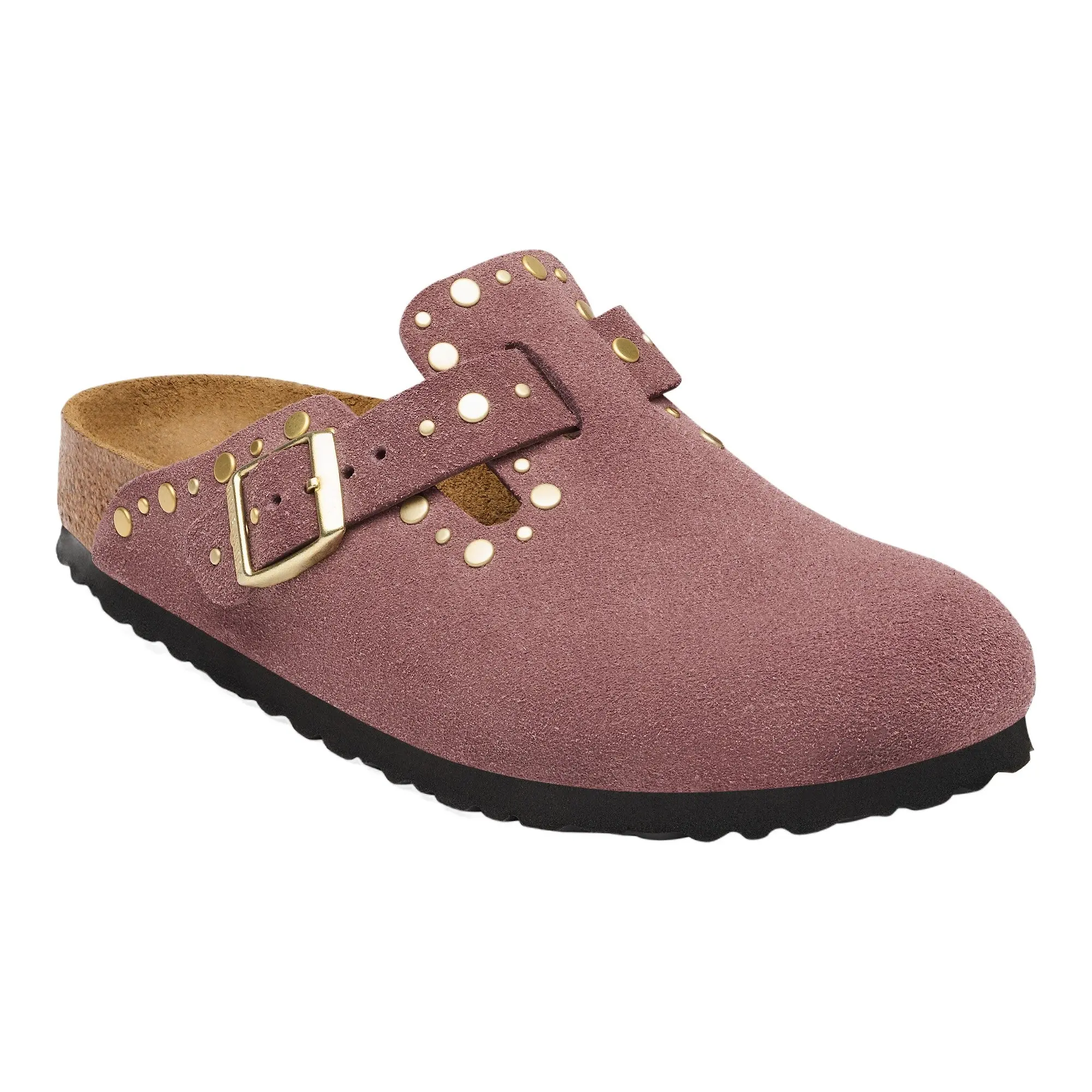 Product image 1 of 8 of Birkenstock Women's Boston Rivets Suede Leather Narrow Clogs - Pepper