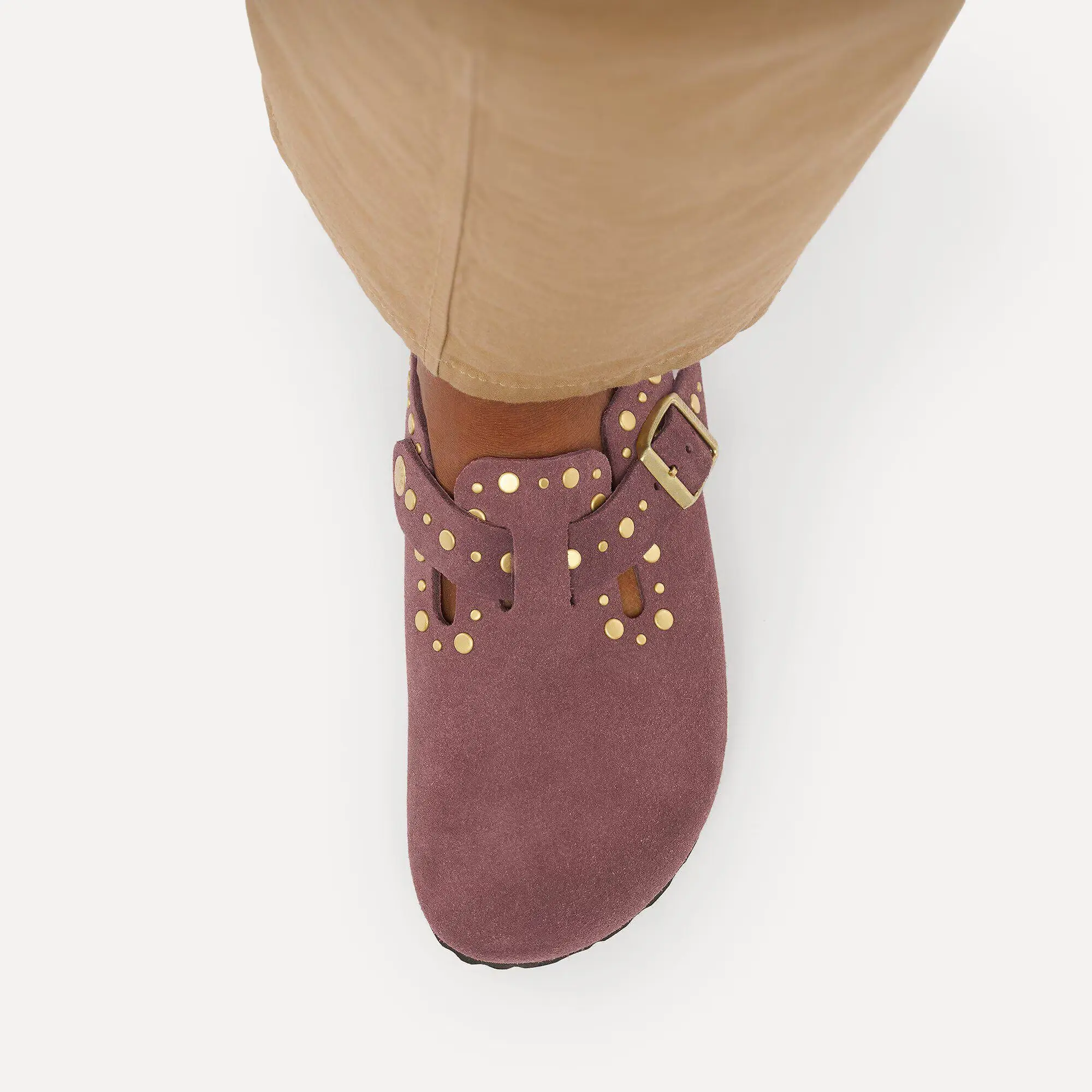 Product image 2 of 8 of Birkenstock Women's Boston Rivets Suede Leather Narrow Clogs - Pepper