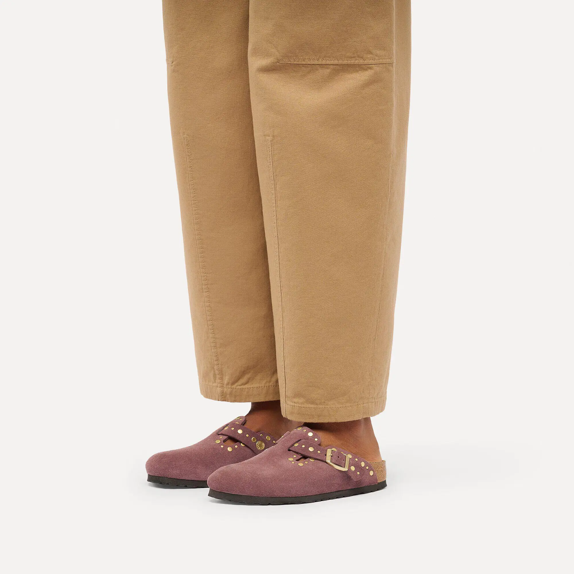 Product image 3 of 8 of Birkenstock Women's Boston Rivets Suede Leather Narrow Clogs - Pepper