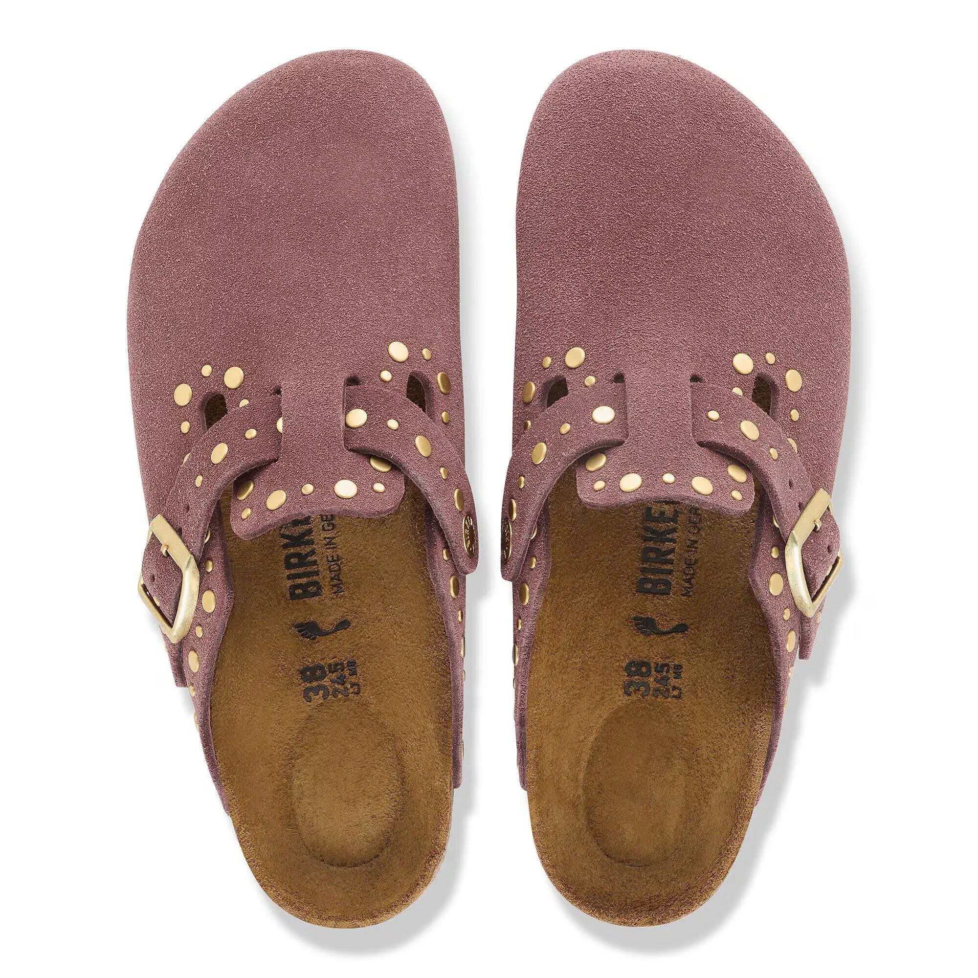 Product image 4 of 8 of Birkenstock Women's Boston Rivets Suede Leather Narrow Clogs - Pepper